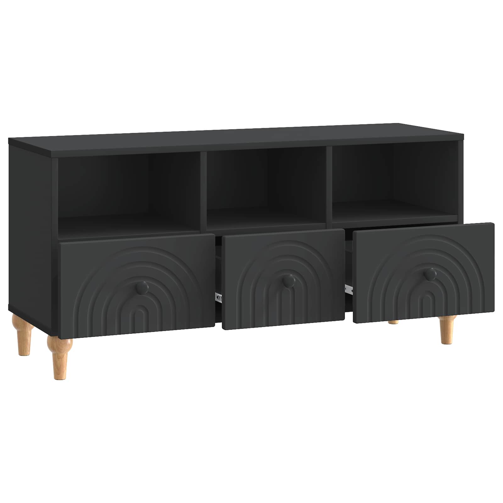 Meuble TV Noir 102 x 34,5 x 50 cm Bois d’ingénierie - XIOS
