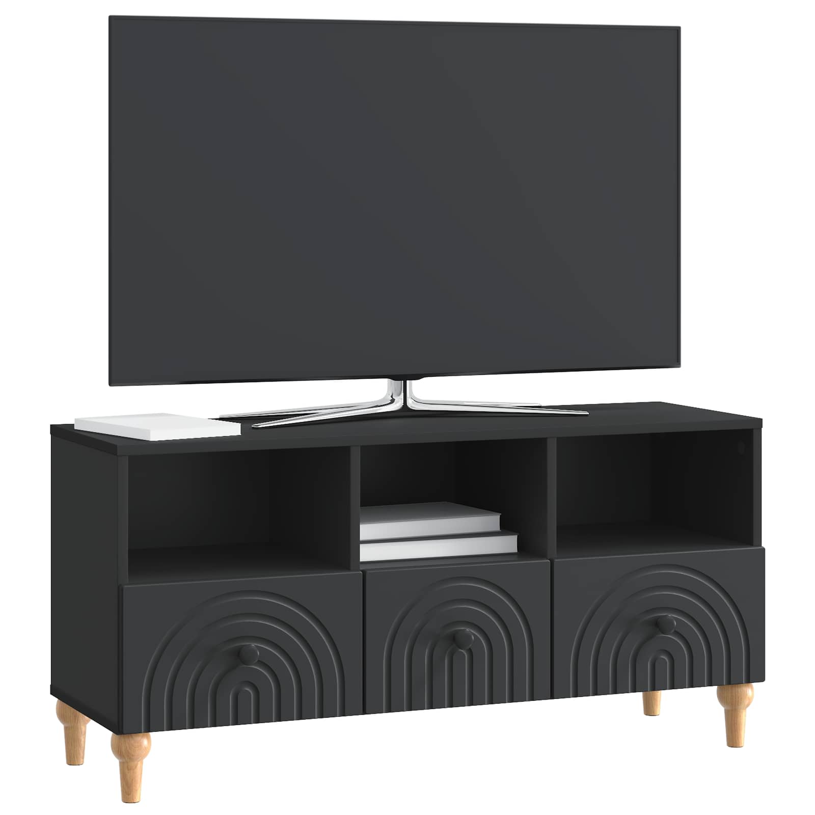Meuble TV Noir 102 x 34,5 x 50 cm Bois d’ingénierie - XIOS