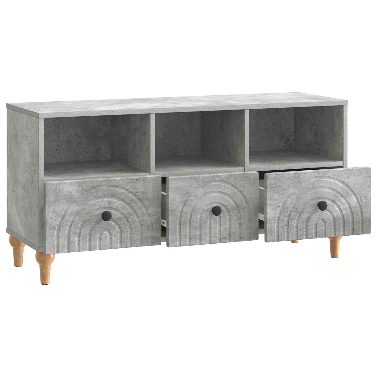 Meuble TV Gris Béton 102 x 34,5 x 50 cm Bois d’ingénierie - XIOS