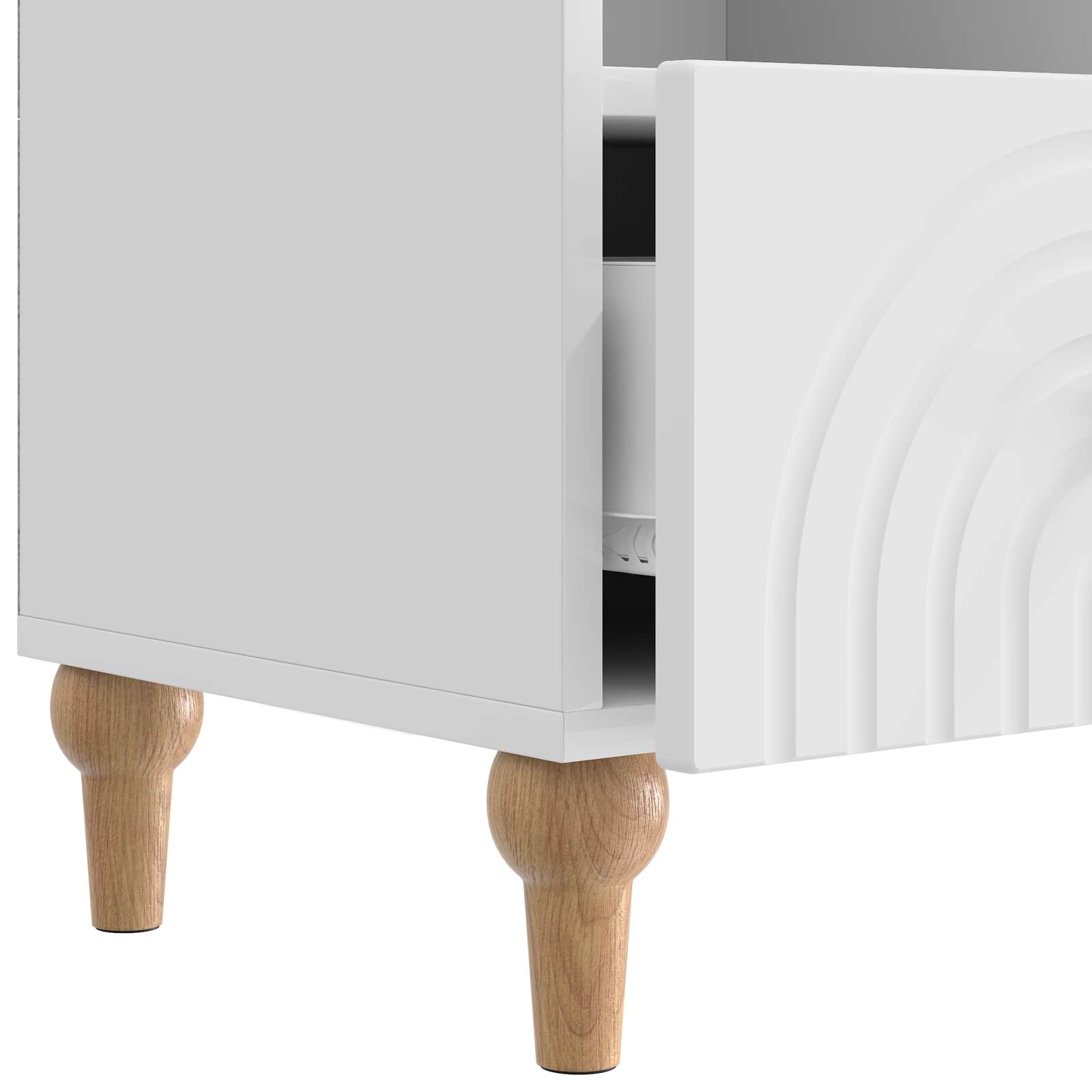 Meuble TV Blanc Brillant 102 x 34,5 x 50 cm Bois d’ingénierie - XIOS