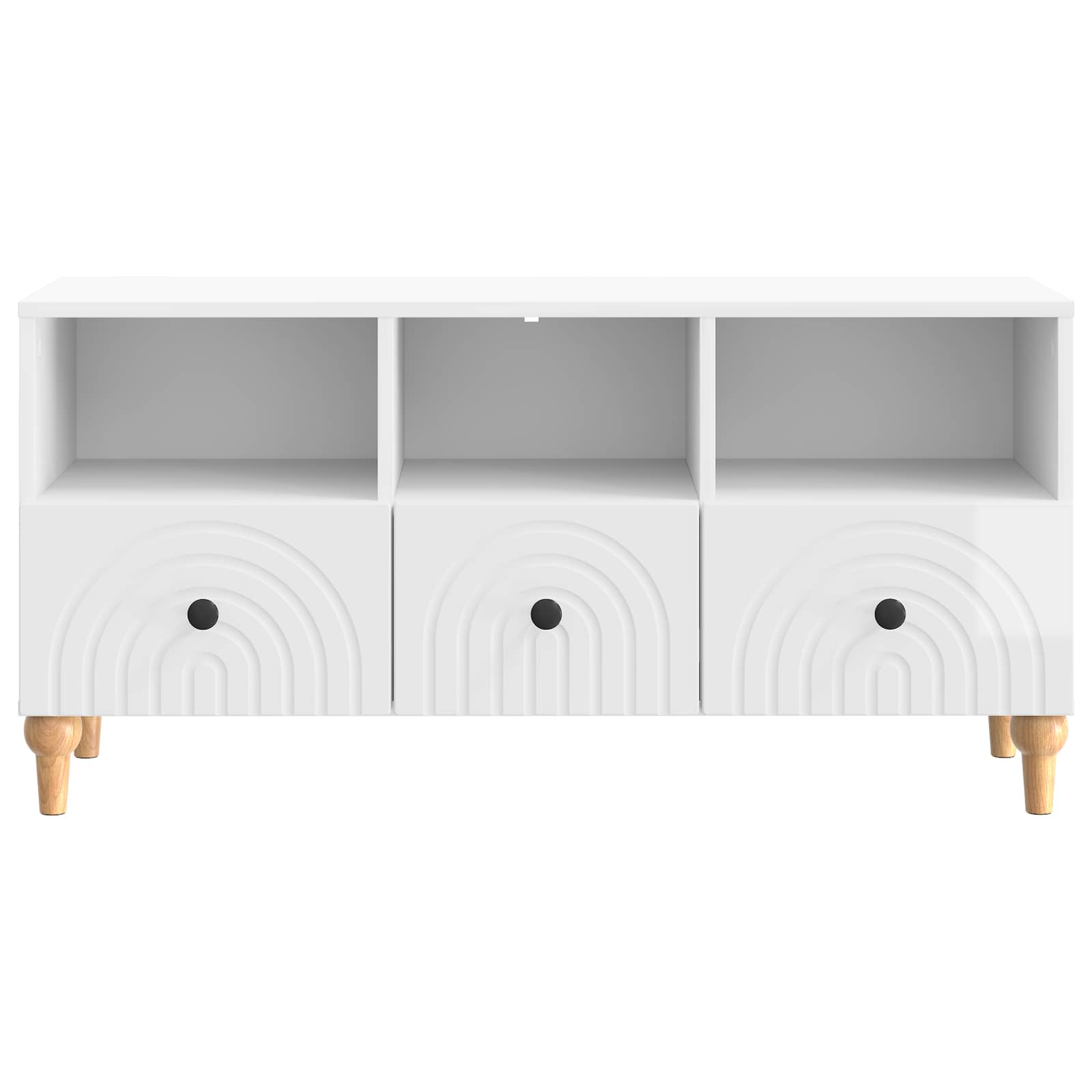 Meuble TV Blanc Brillant 102 x 34,5 x 50 cm Bois d’ingénierie - XIOS