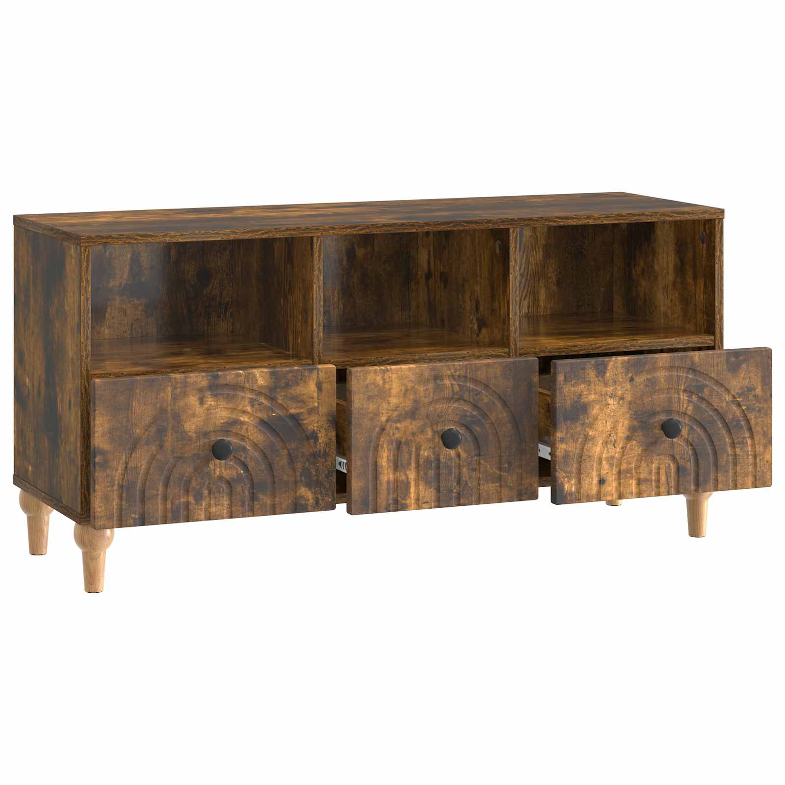 Meuble TV Chêne Fumé 102 x 34,5 x 50 cm Bois d’ingénierie - XIOS