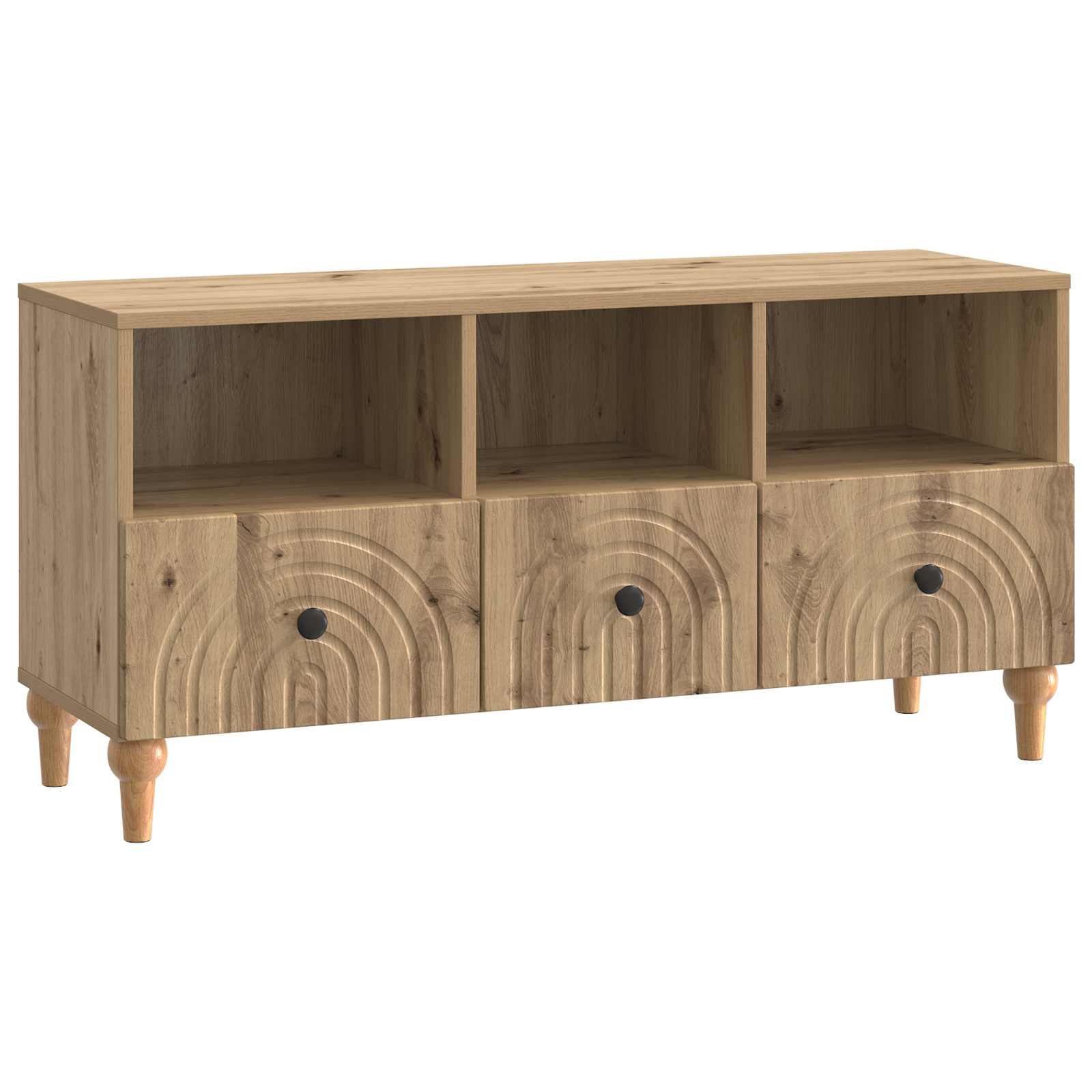 Meuble TV Chêne Artisanal 102 x 34,5 x 50 cm Bois d’ingénierie - XIOS