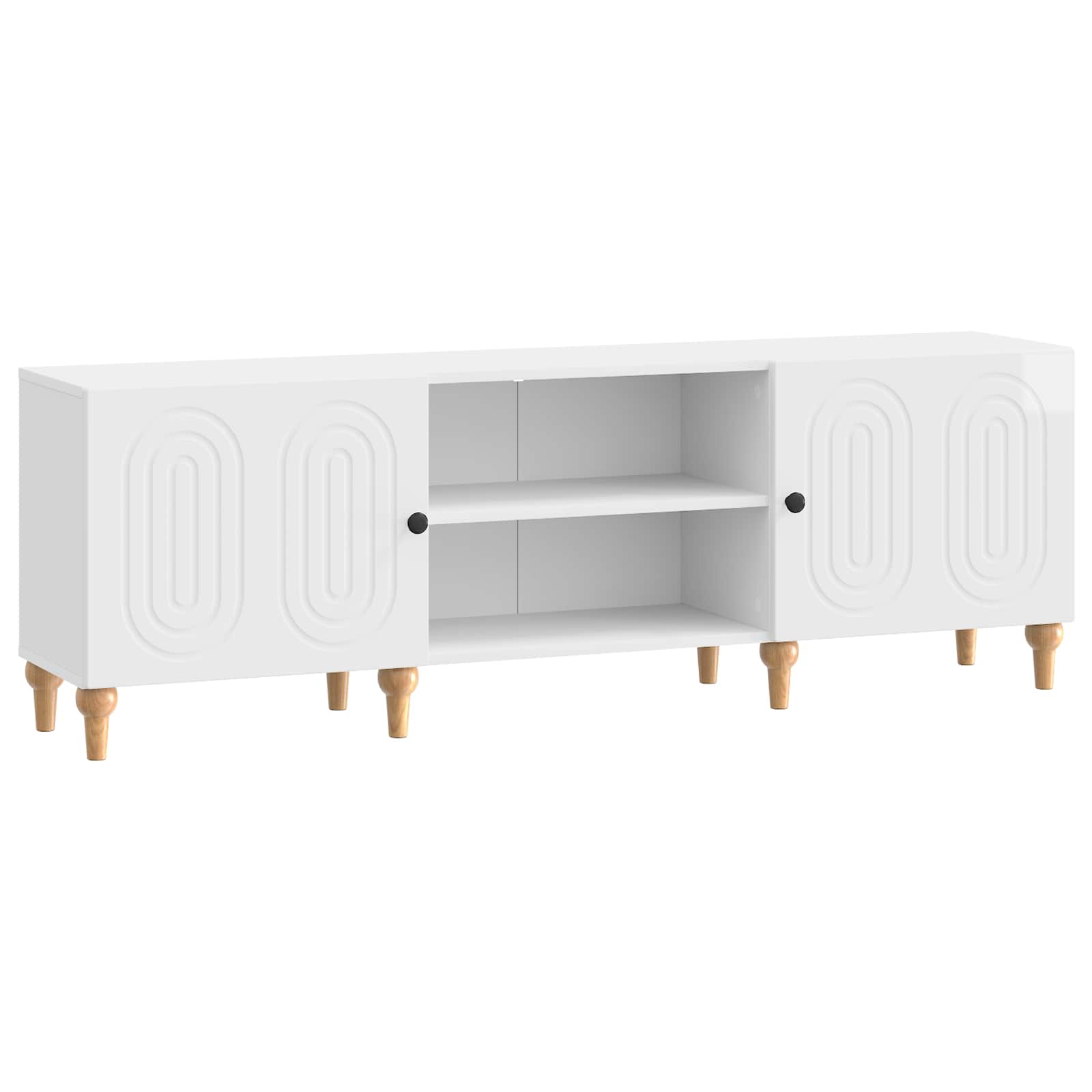Meuble TV Blanc brillant 150 x 31 x 50 cm Bois d'ingénierie - XIOS