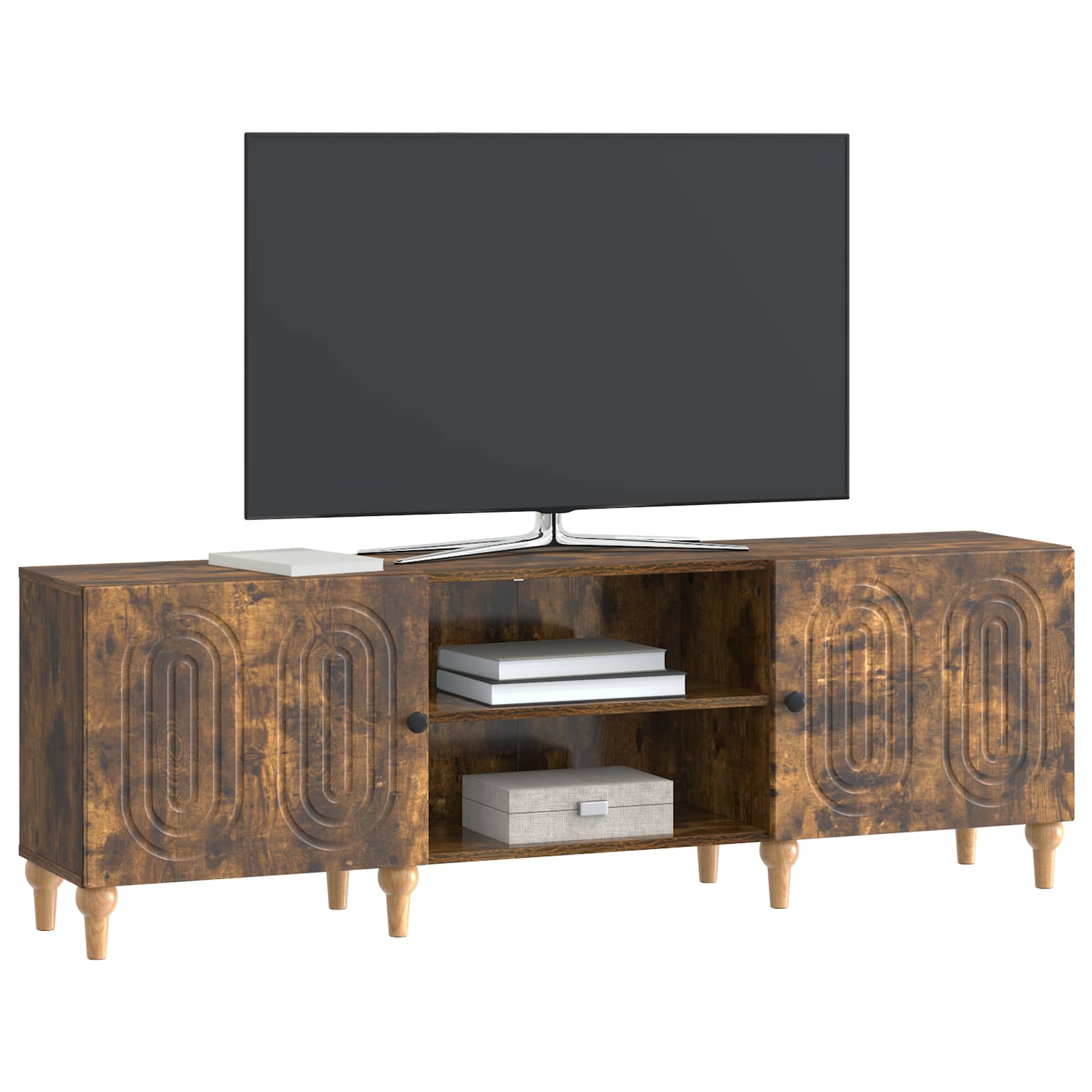 Meuble TV Chêne fumé 150 x 31 x 50 cm Bois d'ingénierie - XIOS