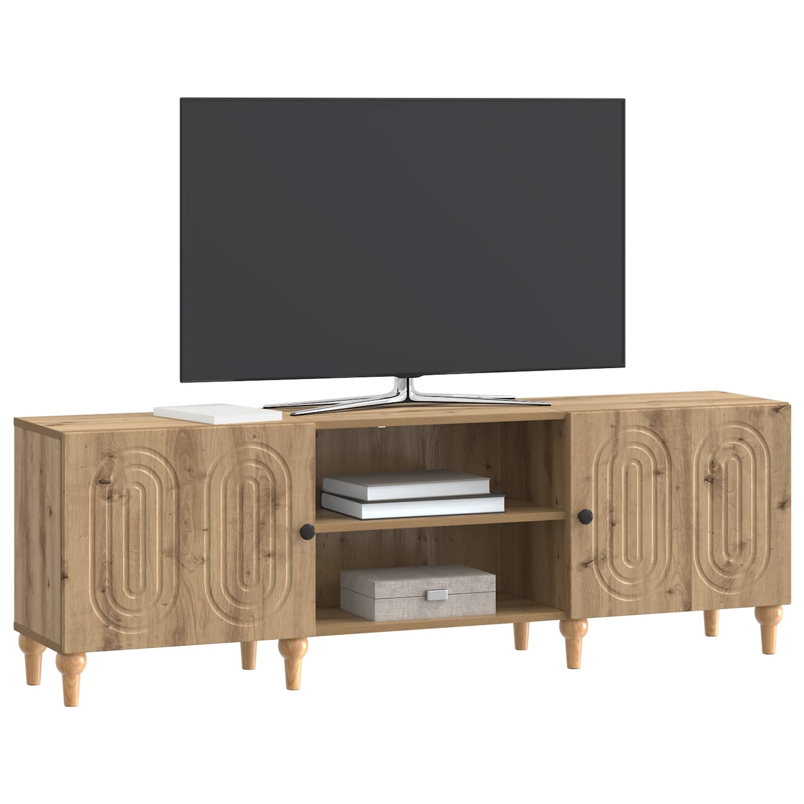 Meuble TV Chêne artisanal 150 x 31 x 50 cm Bois d'ingénierie - XIOS