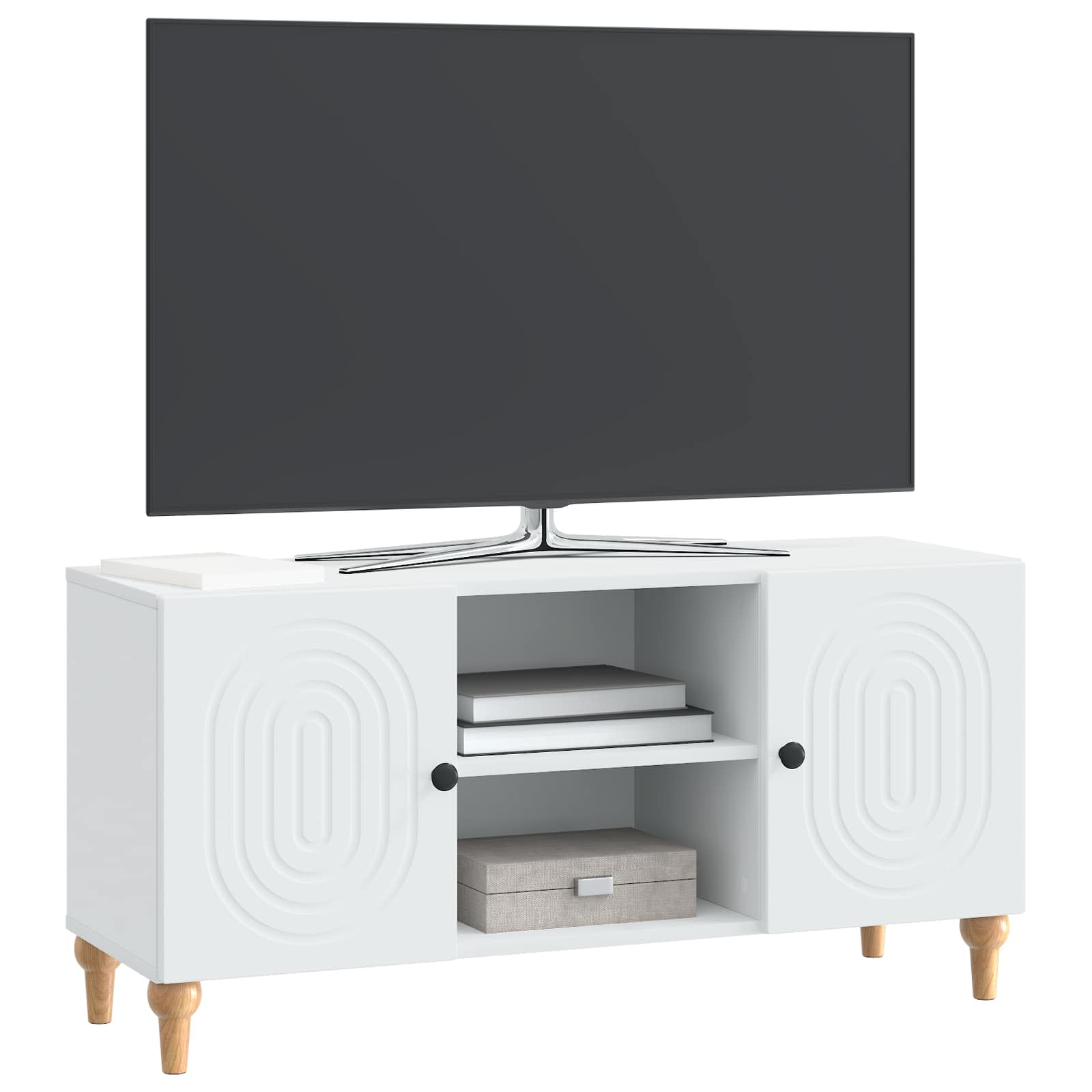 Meuble TV Blanc 102 x 34,5 x 50 cm Bois d'ingénierie - XIOS
