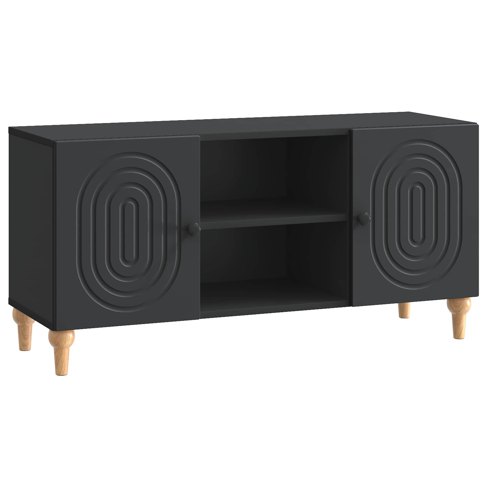 Meuble TV Noir 102 x 34,5 x 50 cm Bois d'ingénierie - XIOS