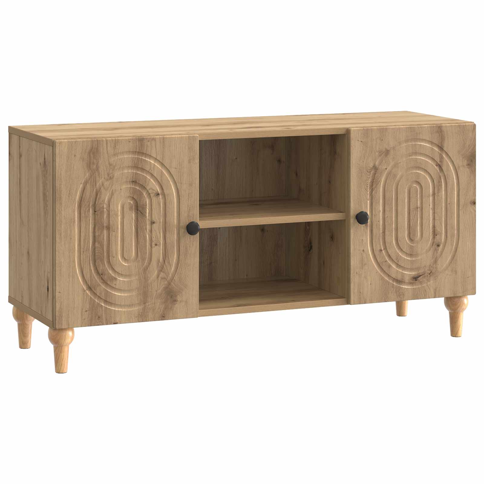 Meuble TV Chêne artisanal 102 x 34,5 x 50 cm Bois d'ingénierie - XIOS