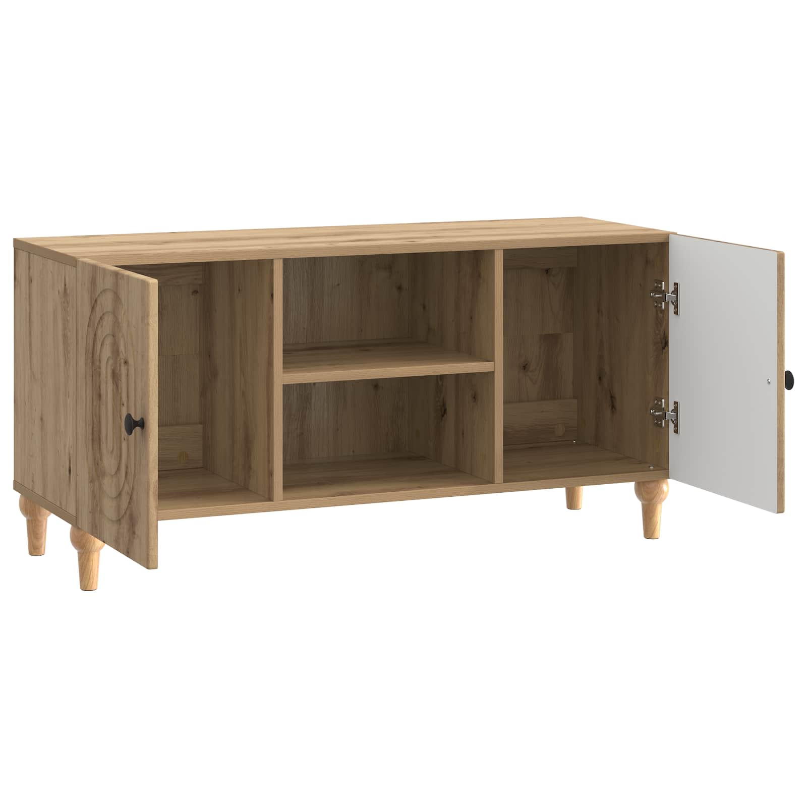 Meuble TV Chêne artisanal 102 x 34,5 x 50 cm Bois d'ingénierie - XIOS