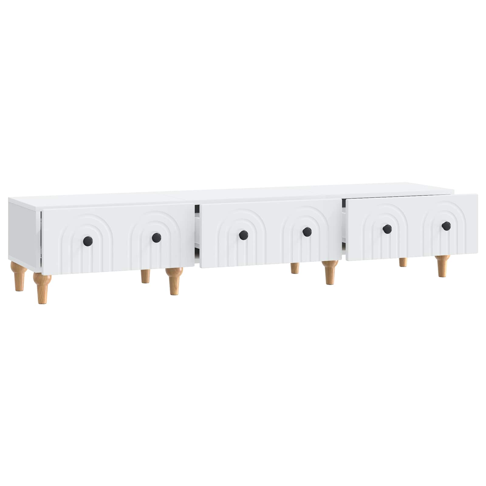 Meuble TV Blanc 147 x 34,5 x 30 cm Bois d'ingénierie - XIOS