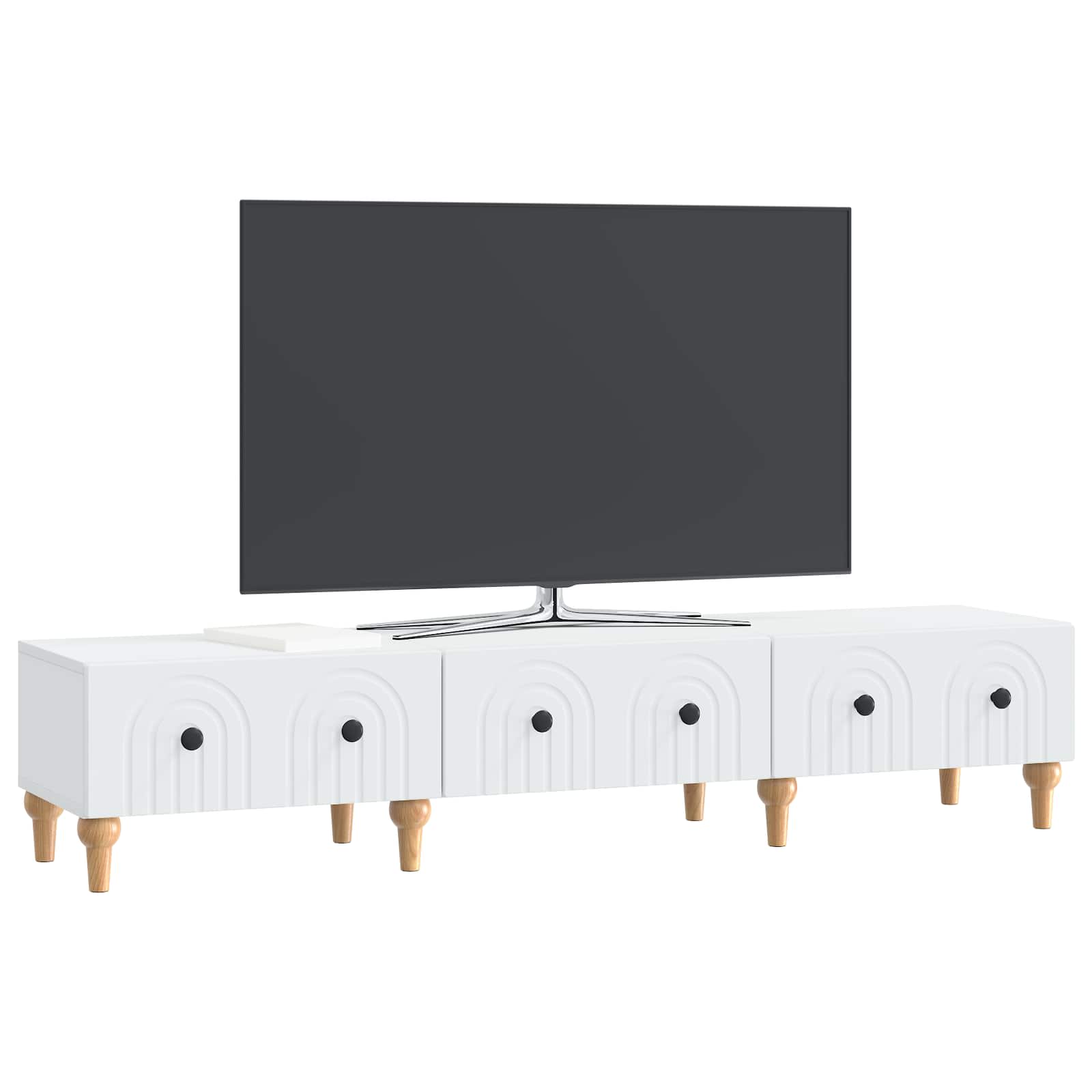 Meuble TV Blanc 147 x 34,5 x 30 cm Bois d'ingénierie - XIOS