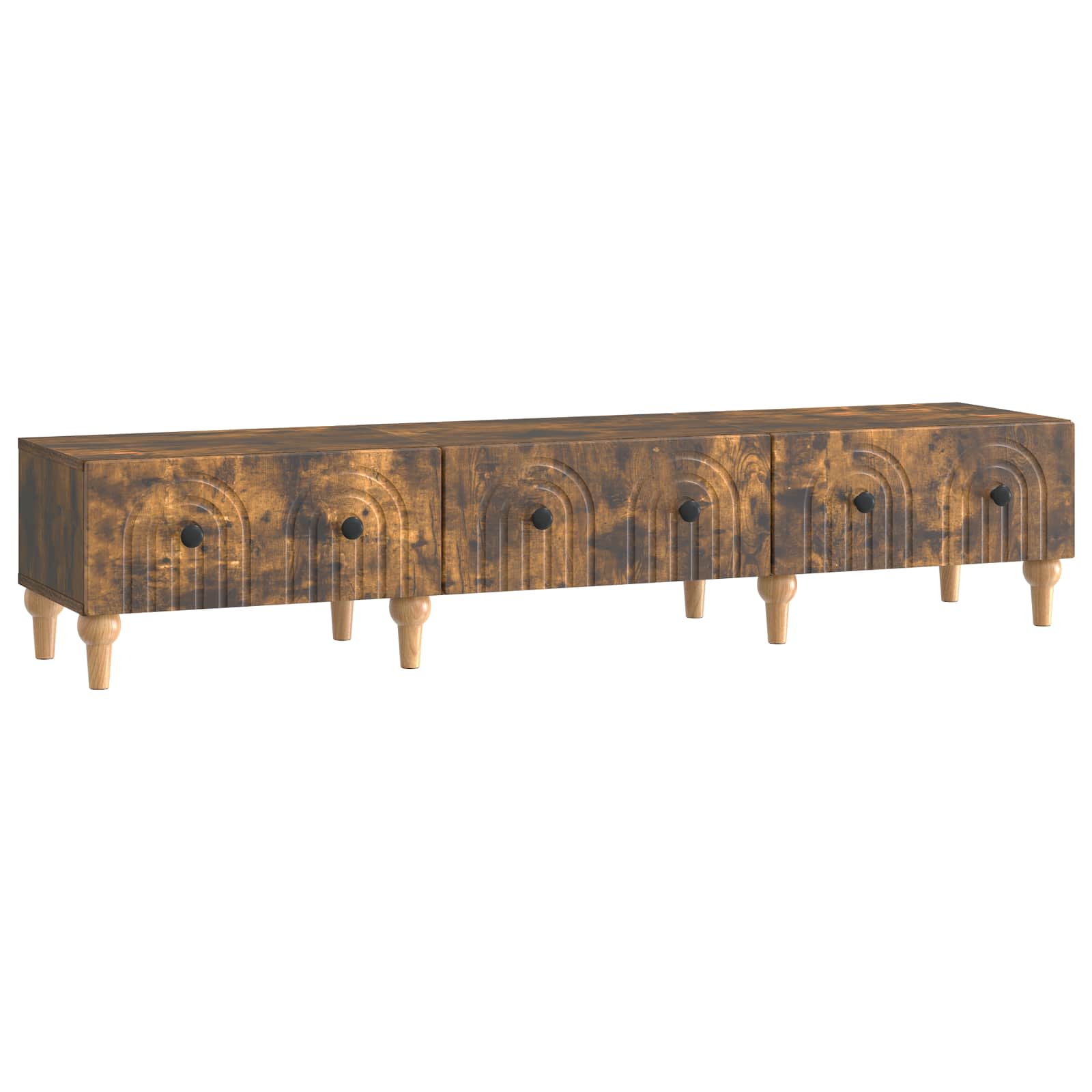 Meuble TV Chêne fumé 147 x 34,5 x 30 cm Bois d'ingénierie - XIOS