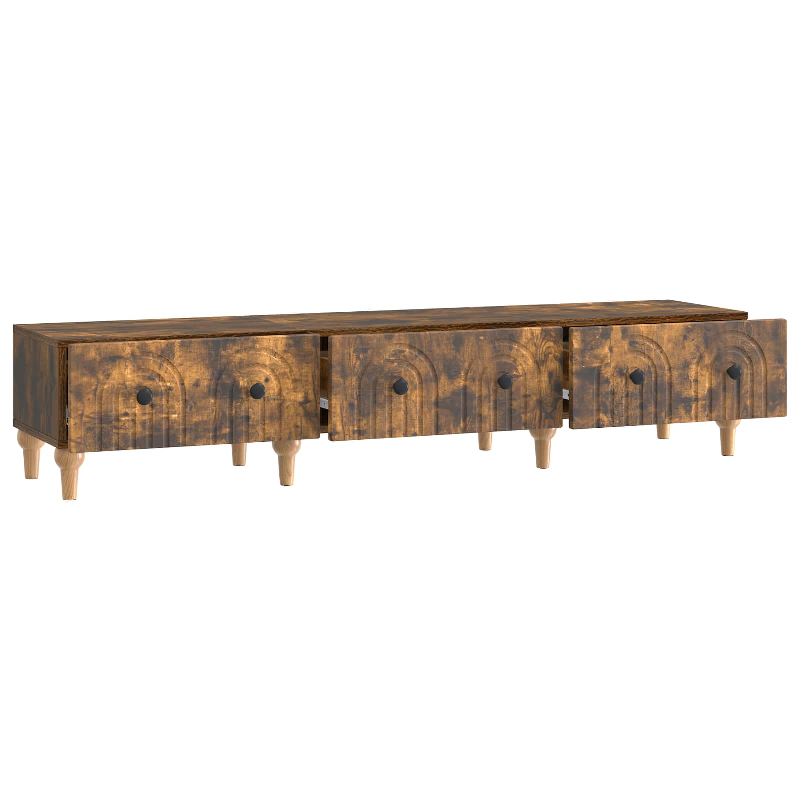 Meuble TV Chêne fumé 147 x 34,5 x 30 cm Bois d'ingénierie - XIOS