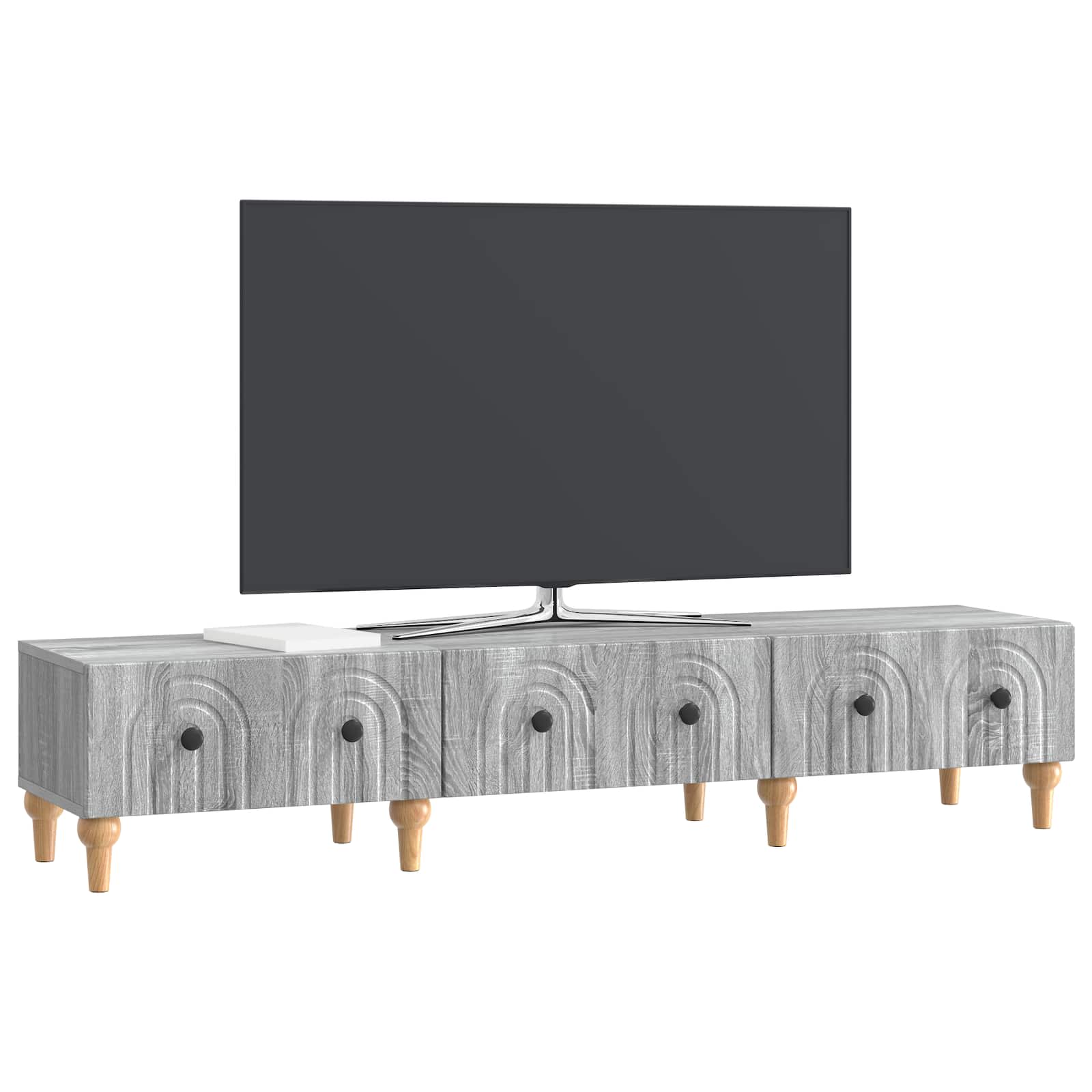 Meuble TV Sonoma gris 147 x 34,5 x 30 cm Bois d'ingénierie - XIOS