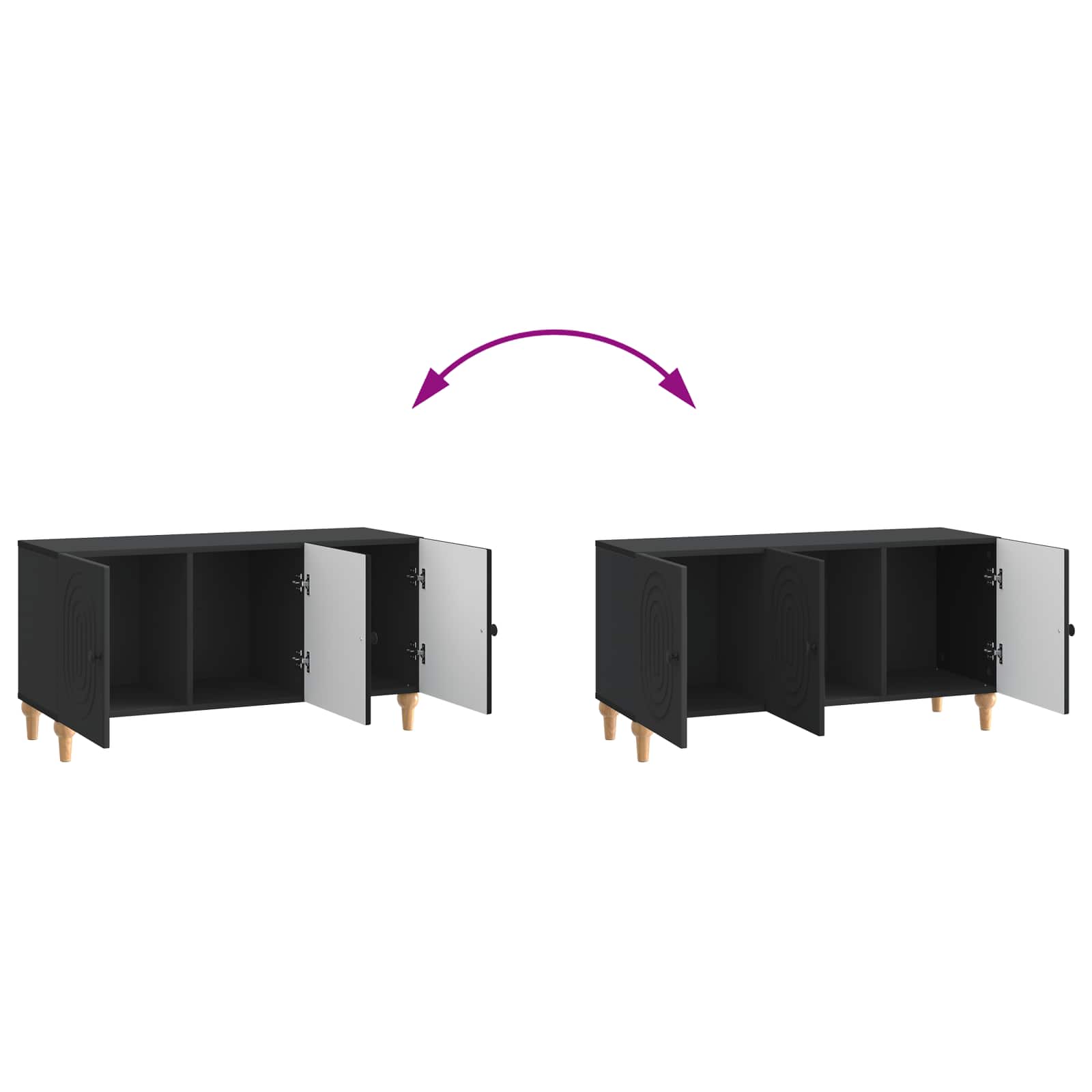 Meuble TV Noir 99 x 34,5 x 50 cm Bois d'ingénierie - XIOS