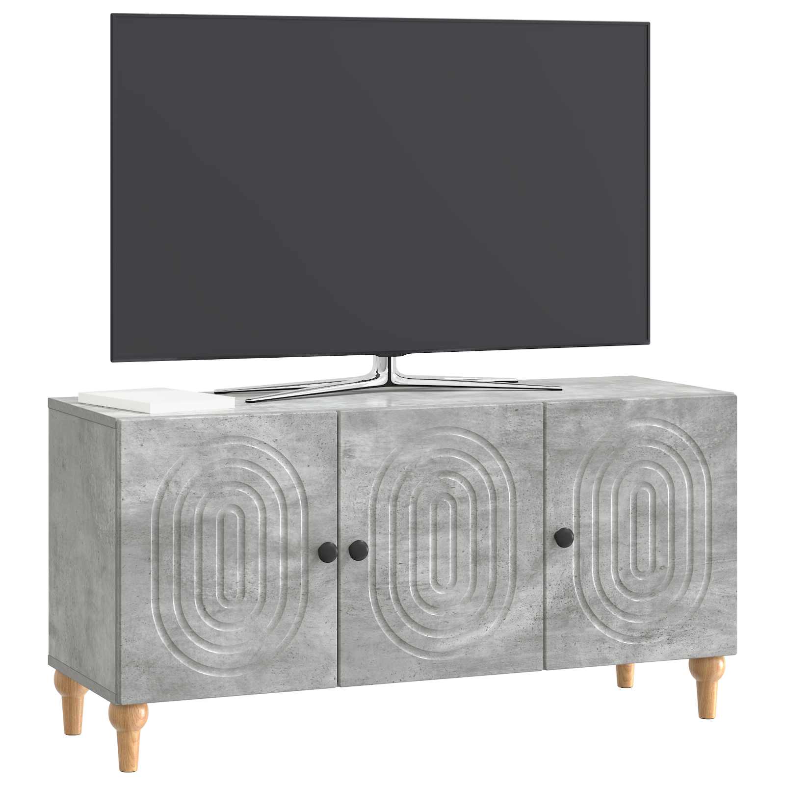Meuble TV Gris béton 99 x 34,5 x 50 cm Bois d'ingénierie - XIOS