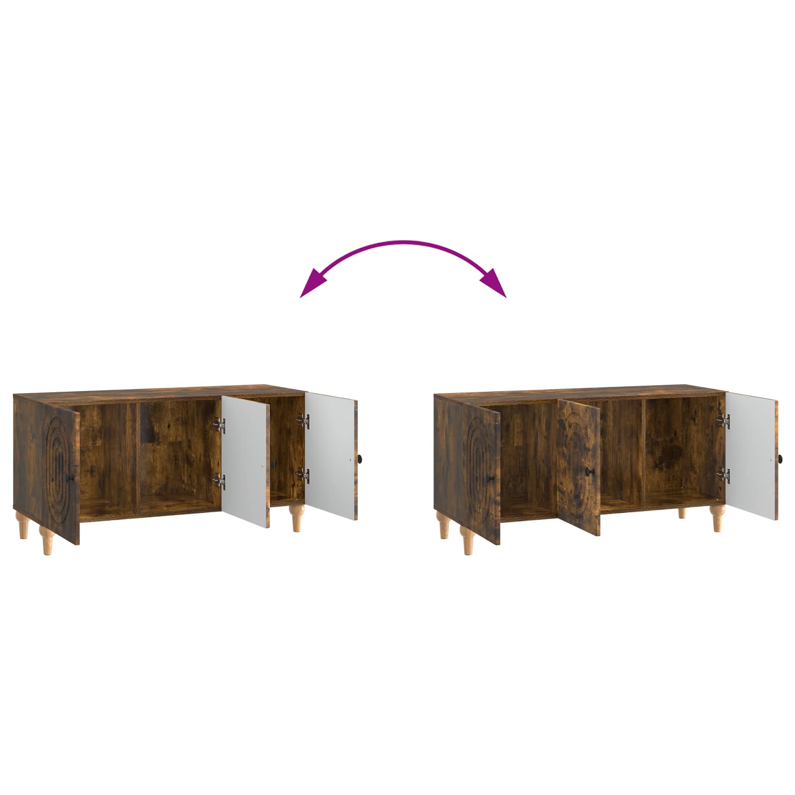 Meuble TV Chêne fumé 99 x 34,5 x 50 cm Bois d'ingénierie - XIOS