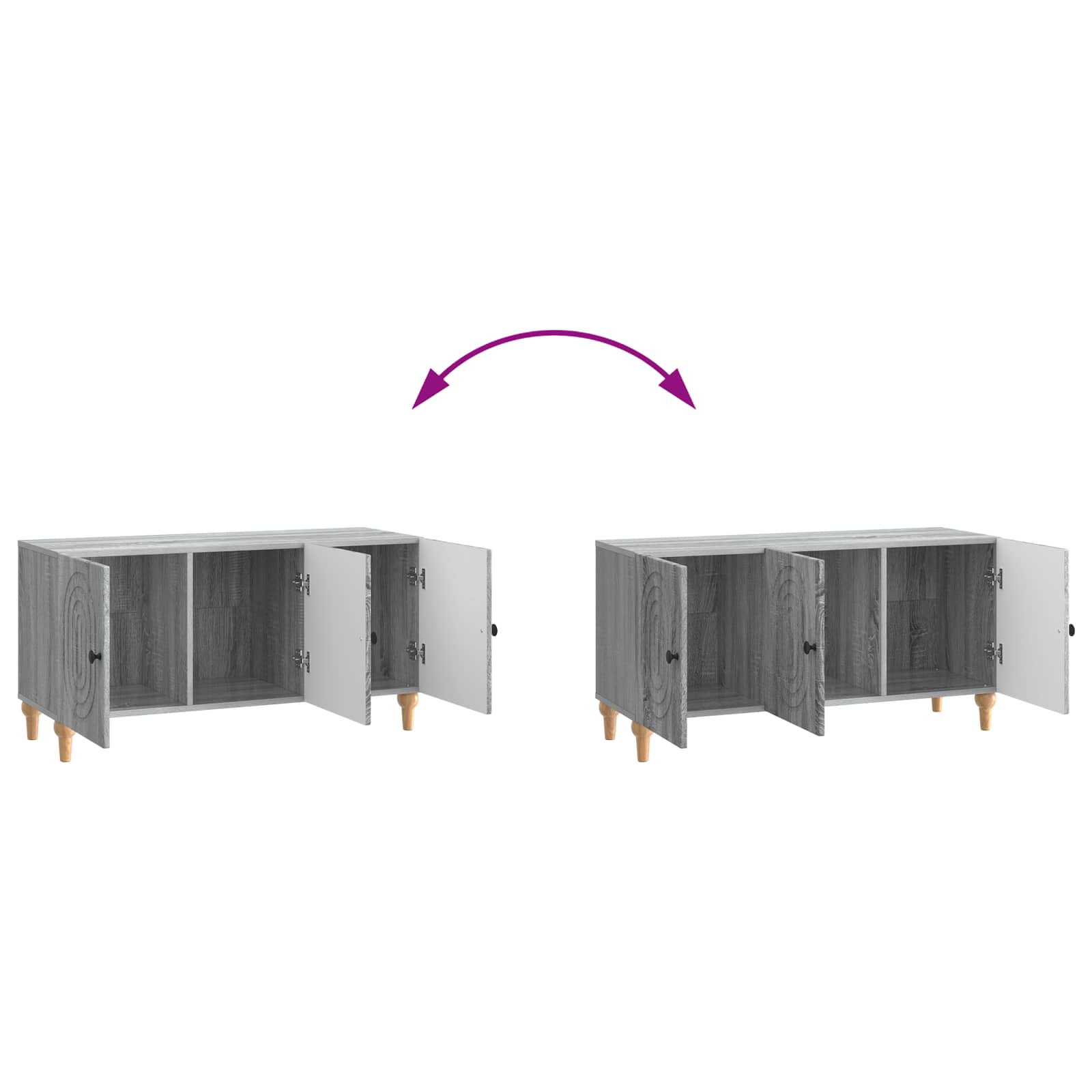 Meuble TV Sonoma gris 99 x 34,5 x 50 cm Bois d'ingénierie - XIOS
