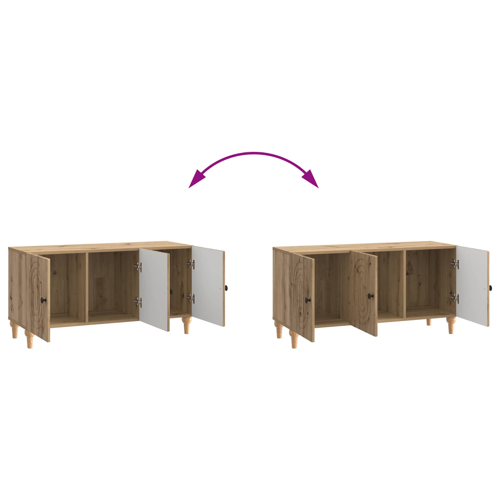 Meuble TV Chêne artisanal 99 x 34,5 x 50 cm Bois d'ingénierie - XIOS