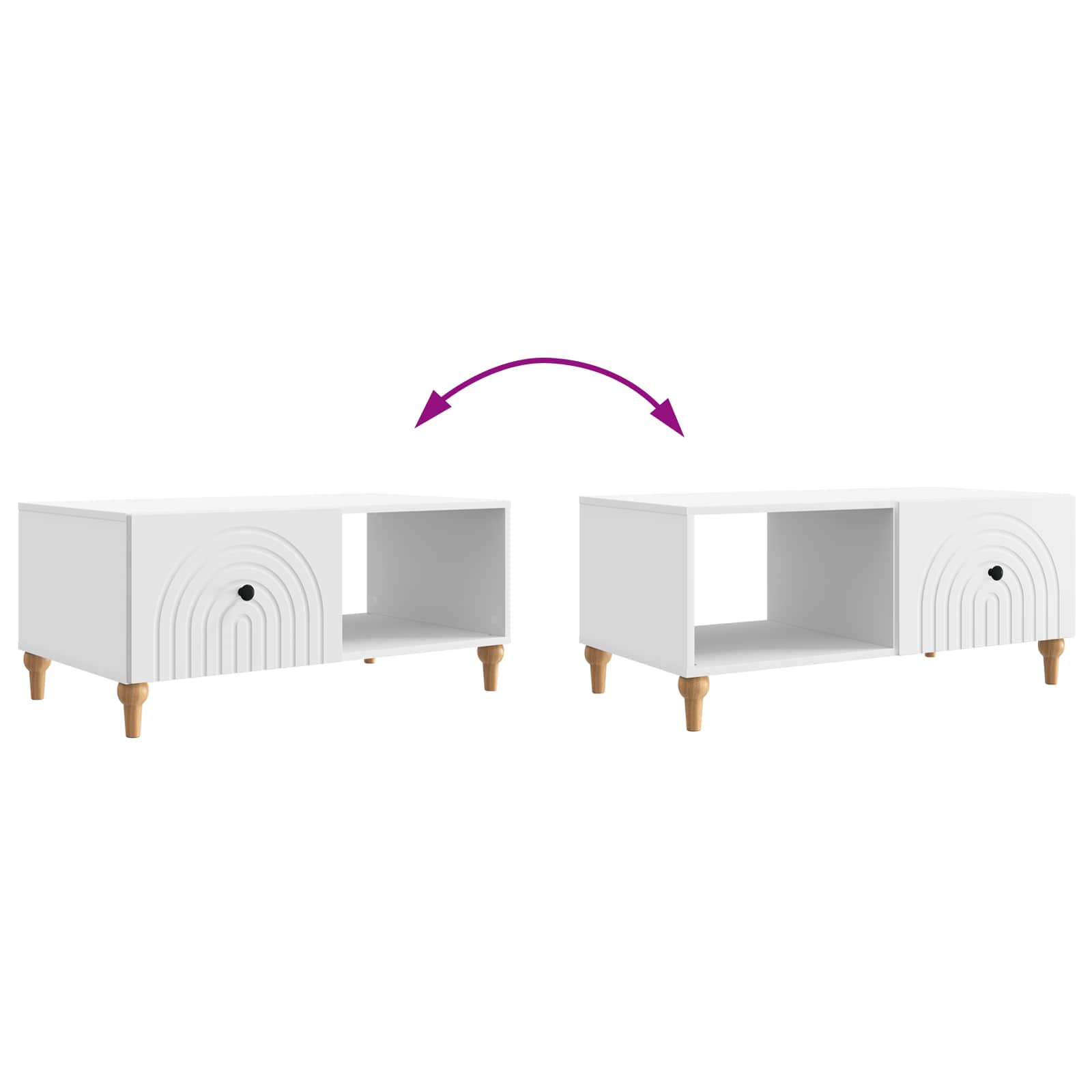 Table basse Blanc 90 x 50 x 40 cm Bois d'ingénierie - XIOS