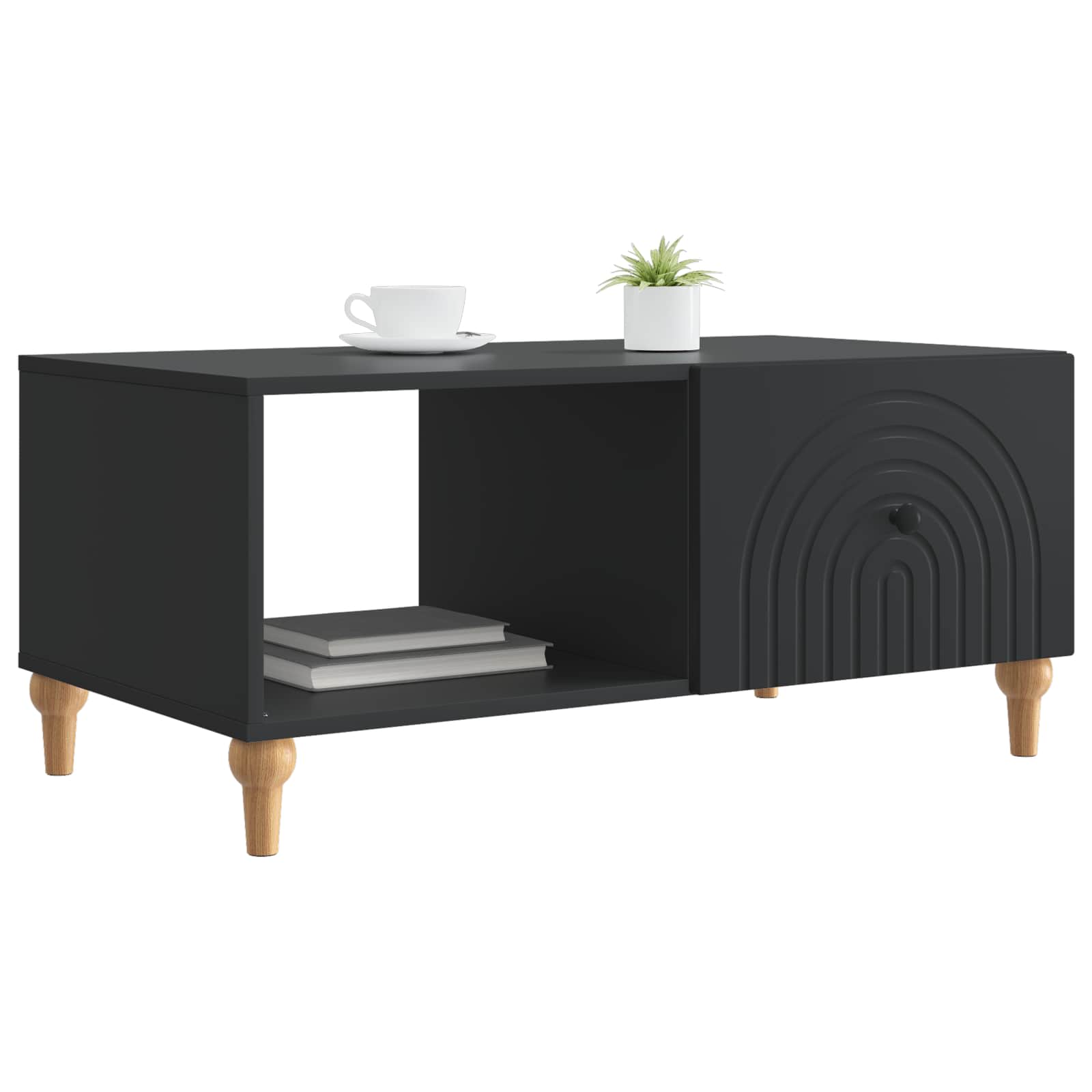 Table basse Noir 90 x 50 x 40 cm Bois d'ingénierie - XIOS