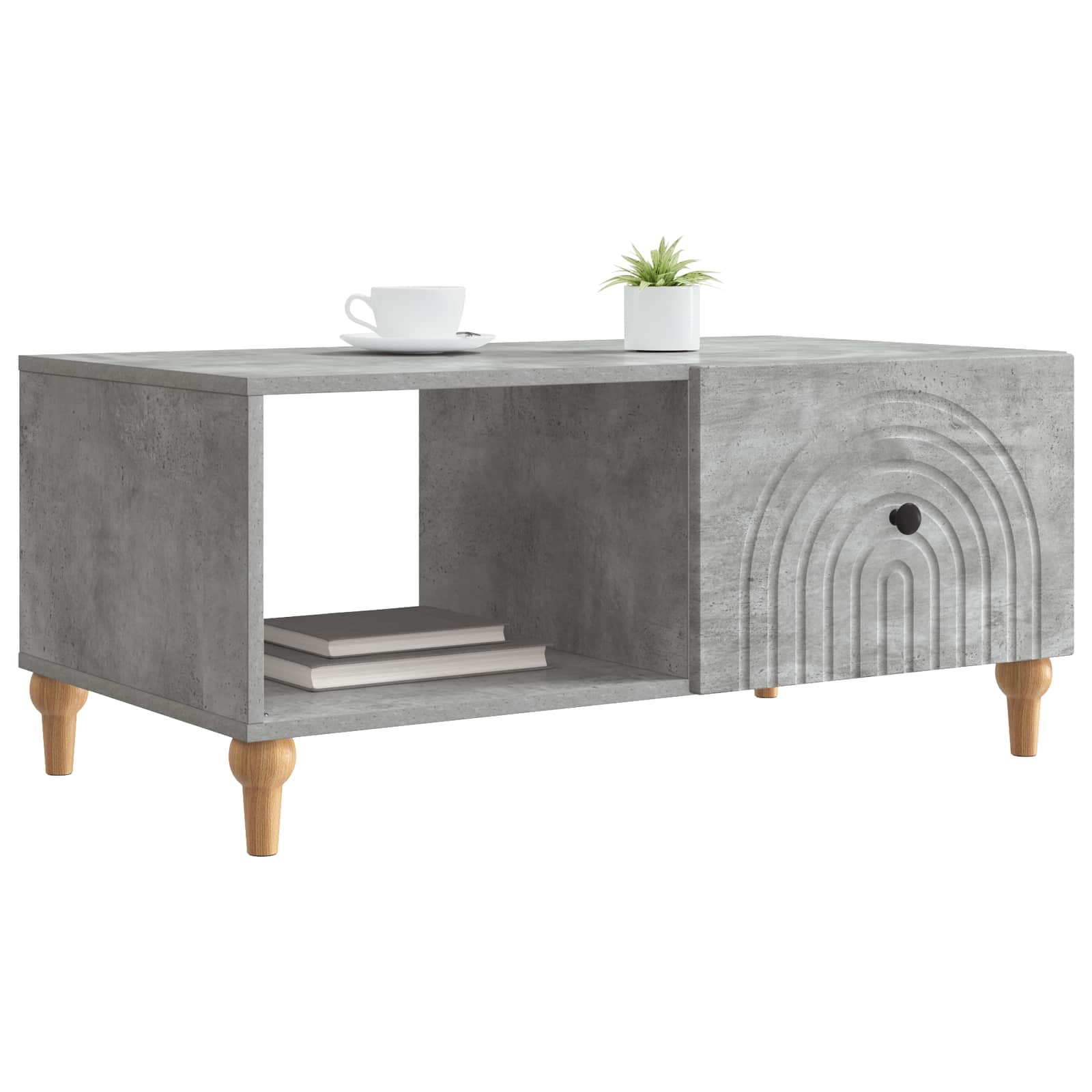 Table basse Gris béton 90 x 50 x 40 cm Bois d'ingénierie - XIOS