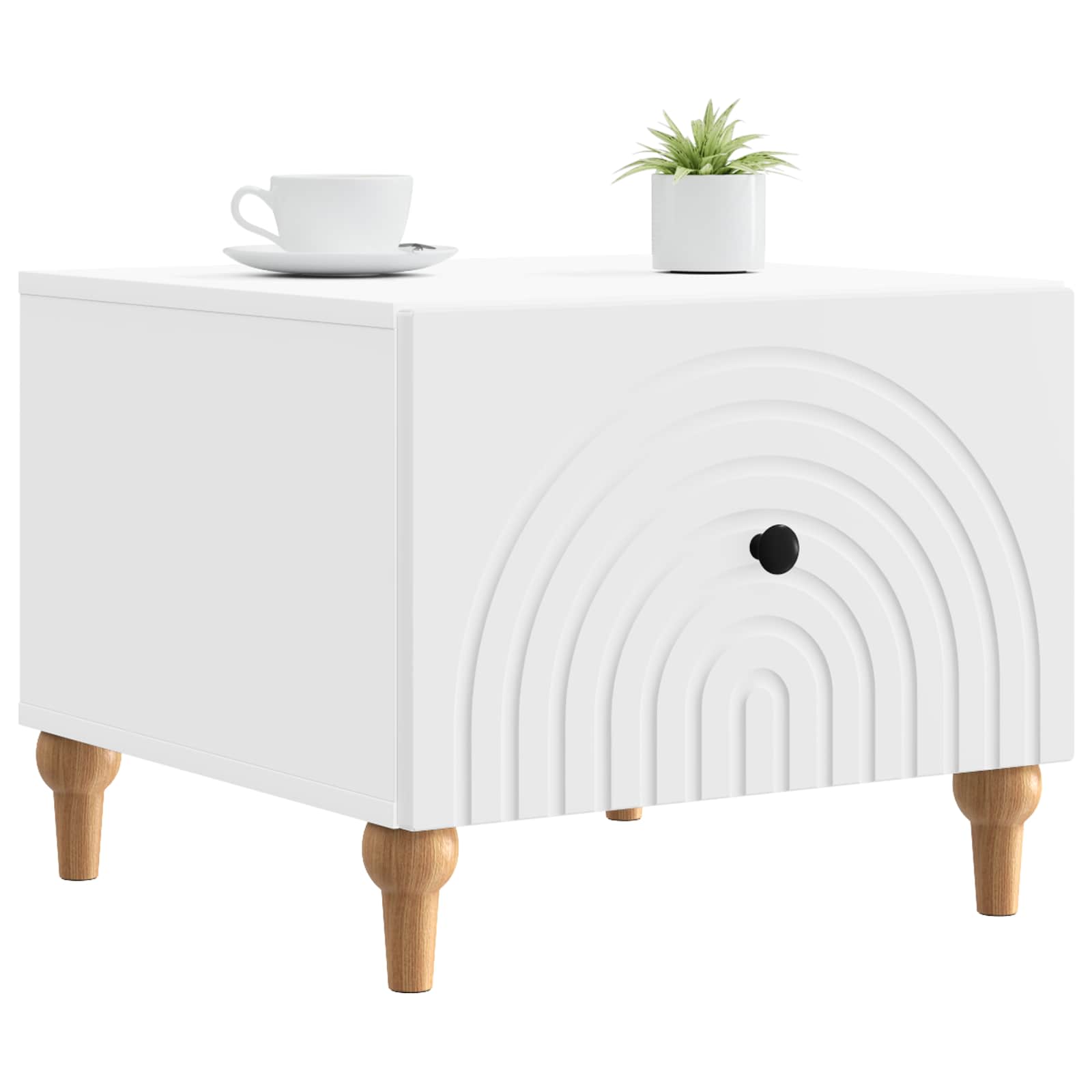 Table basse avec tiroir Blanc 49 x 50 x 40 cm Bois d'ingénierie - XIOS