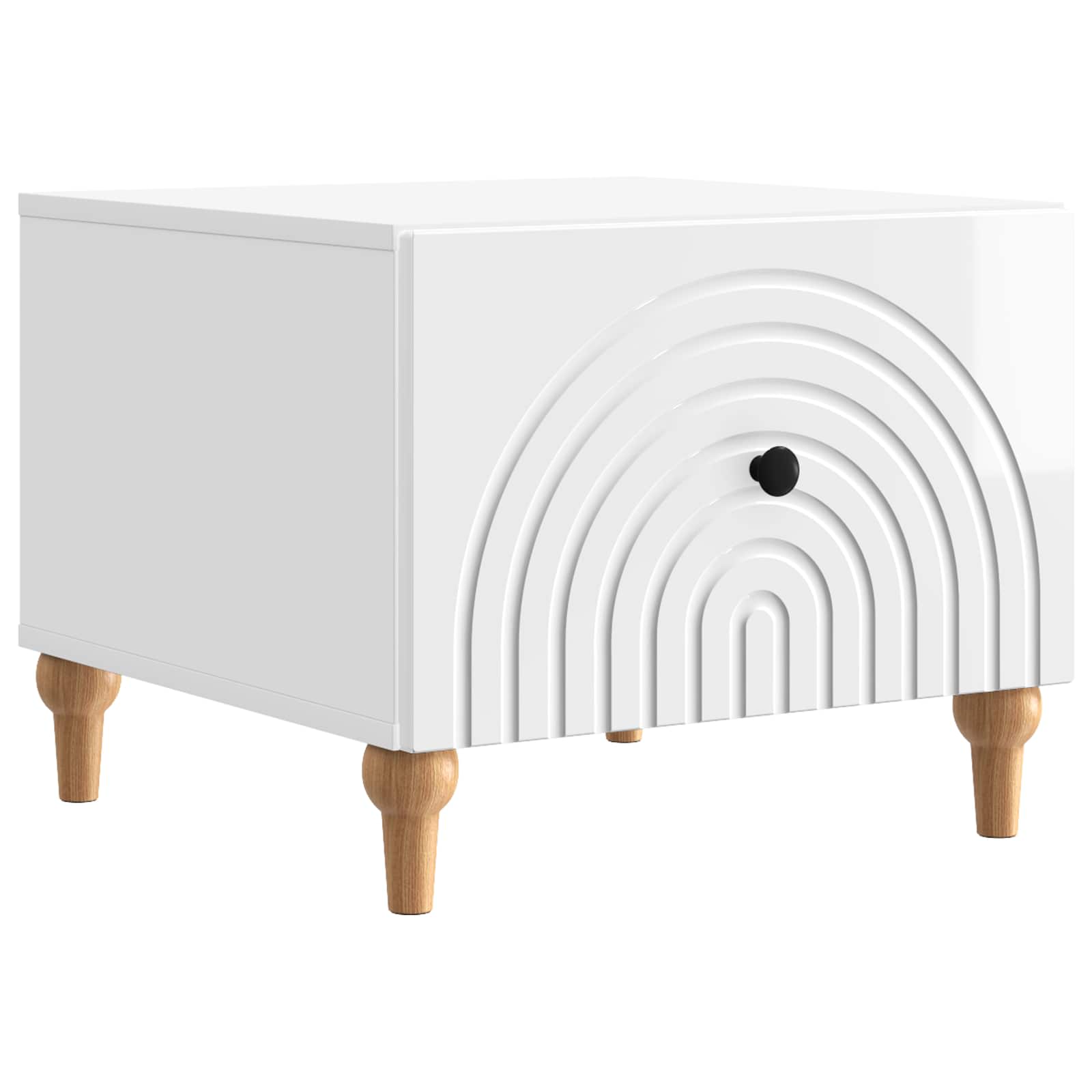 Table basse Blanc brillant 49 x 50 x 40 cm Bois d'ingénierie - XIOS