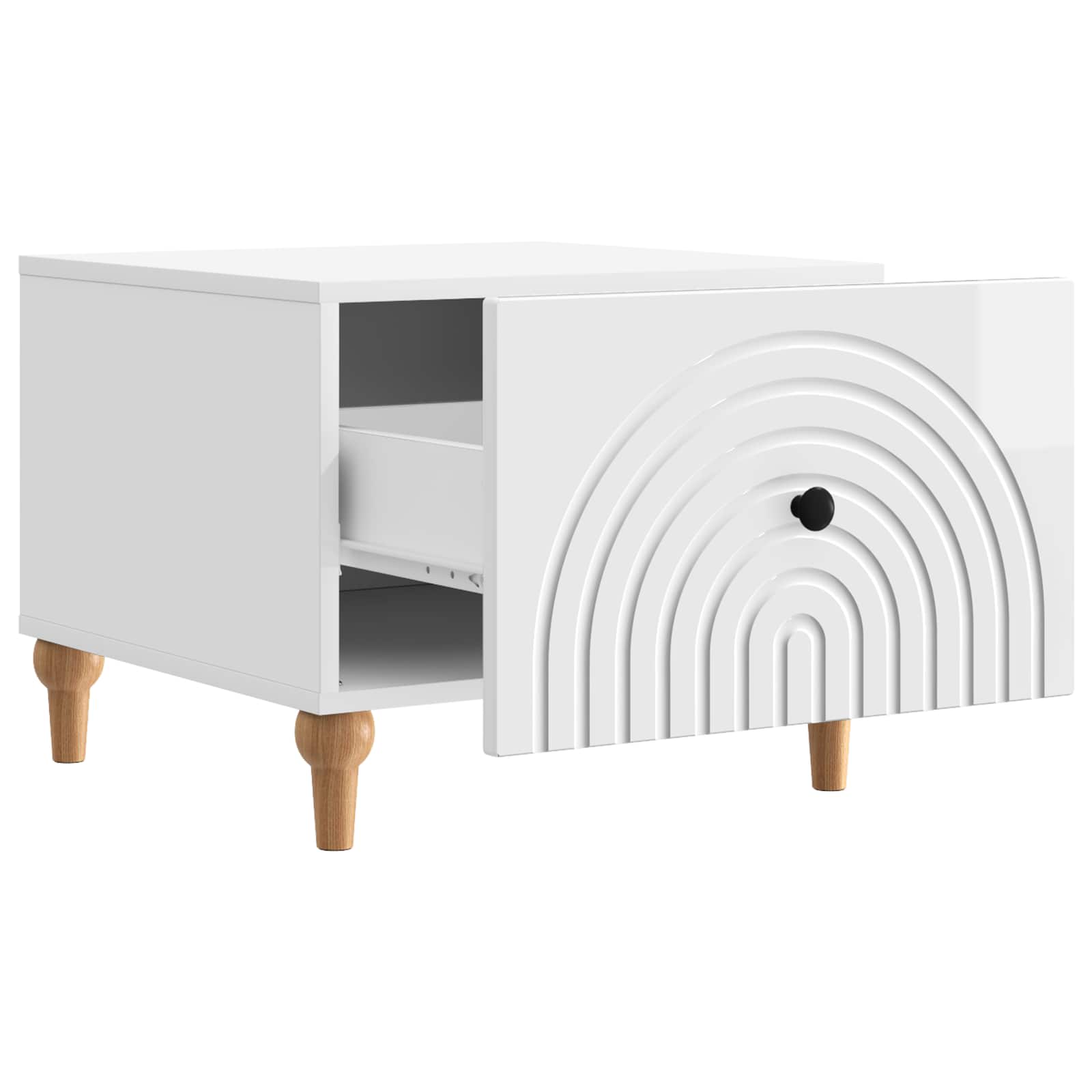 Table basse Blanc brillant 49 x 50 x 40 cm Bois d'ingénierie - XIOS