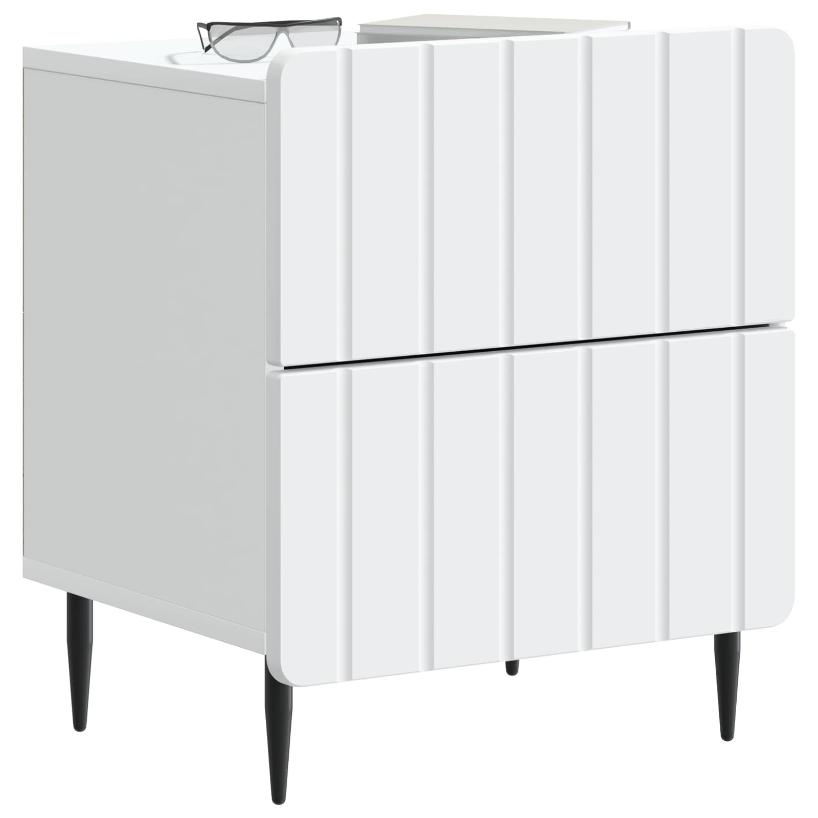 Cabinet de chevet Blanc 43 x 34,5 x 49,5 cm Bois d'ingénierie - XIOS