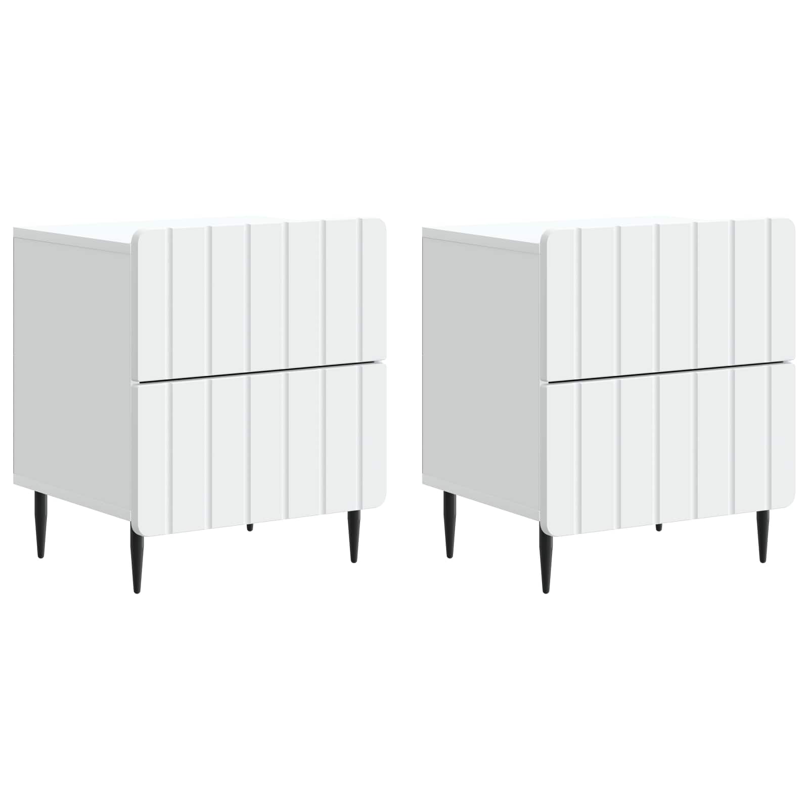 Cabinet de chevet avec tiroir 2 pcs Blanc 43 x 34,5 x 49,5 cm - XIOS