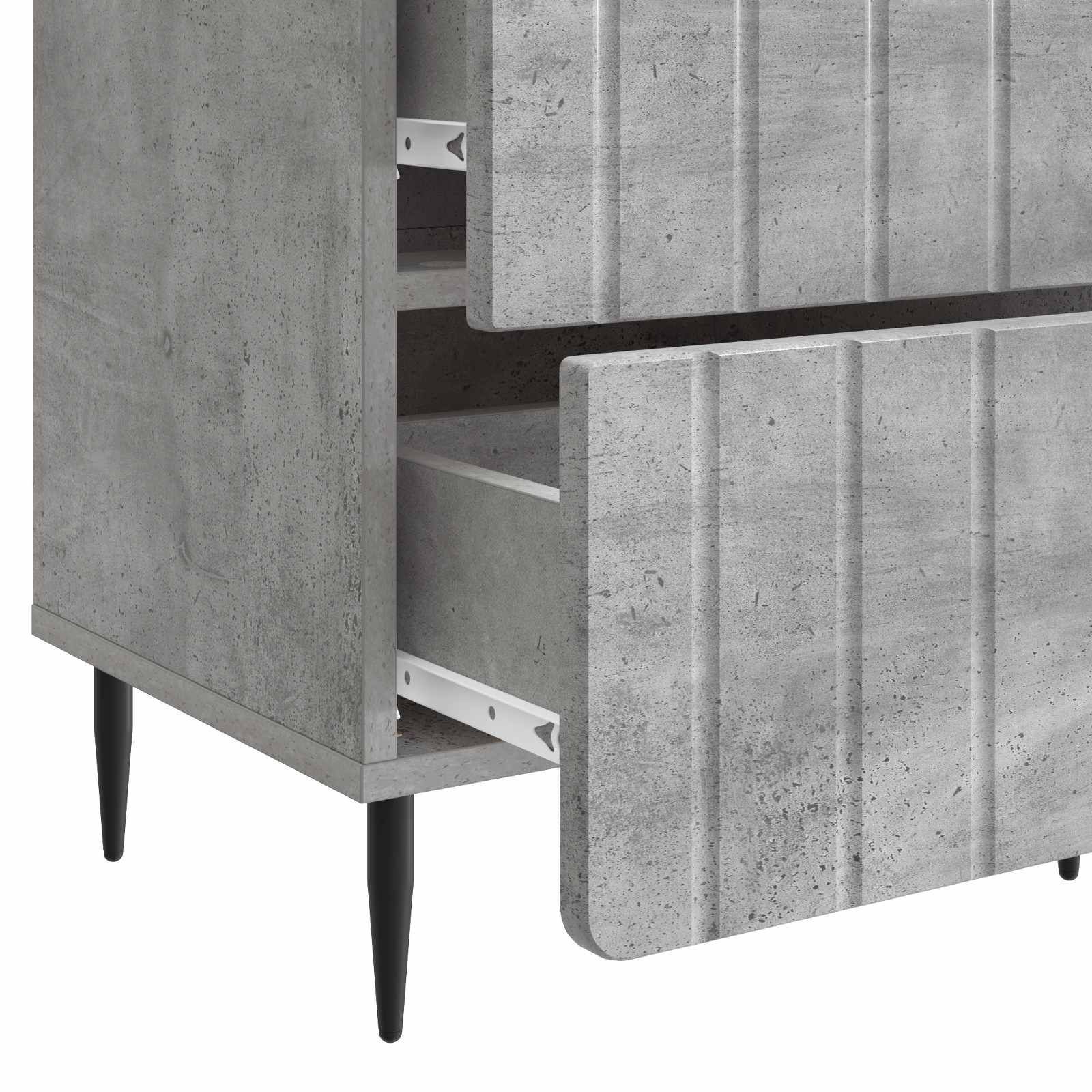 Cabinet de chevet avec tiroir Gris béton 43 x 34,5 x 49,5 cm - XIOS