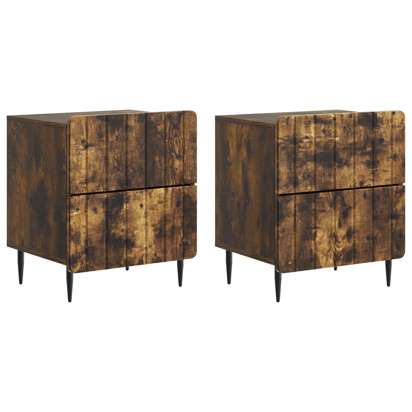 Cabinet de chevet 2 pcs Chêne fumé 43 x 34,5 x 49,5 cm - XIOS