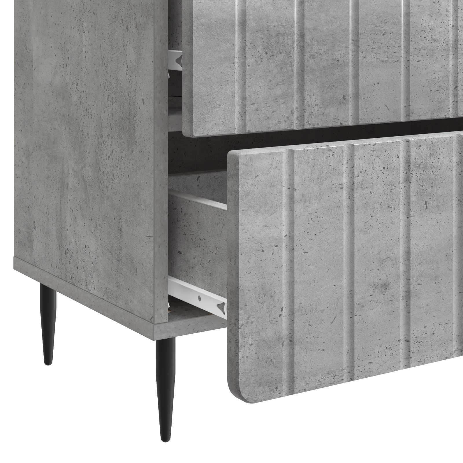 Cabinet de chevet avec tiroir Gris béton 62 x 34,5 x 49,5 cm - XIOS