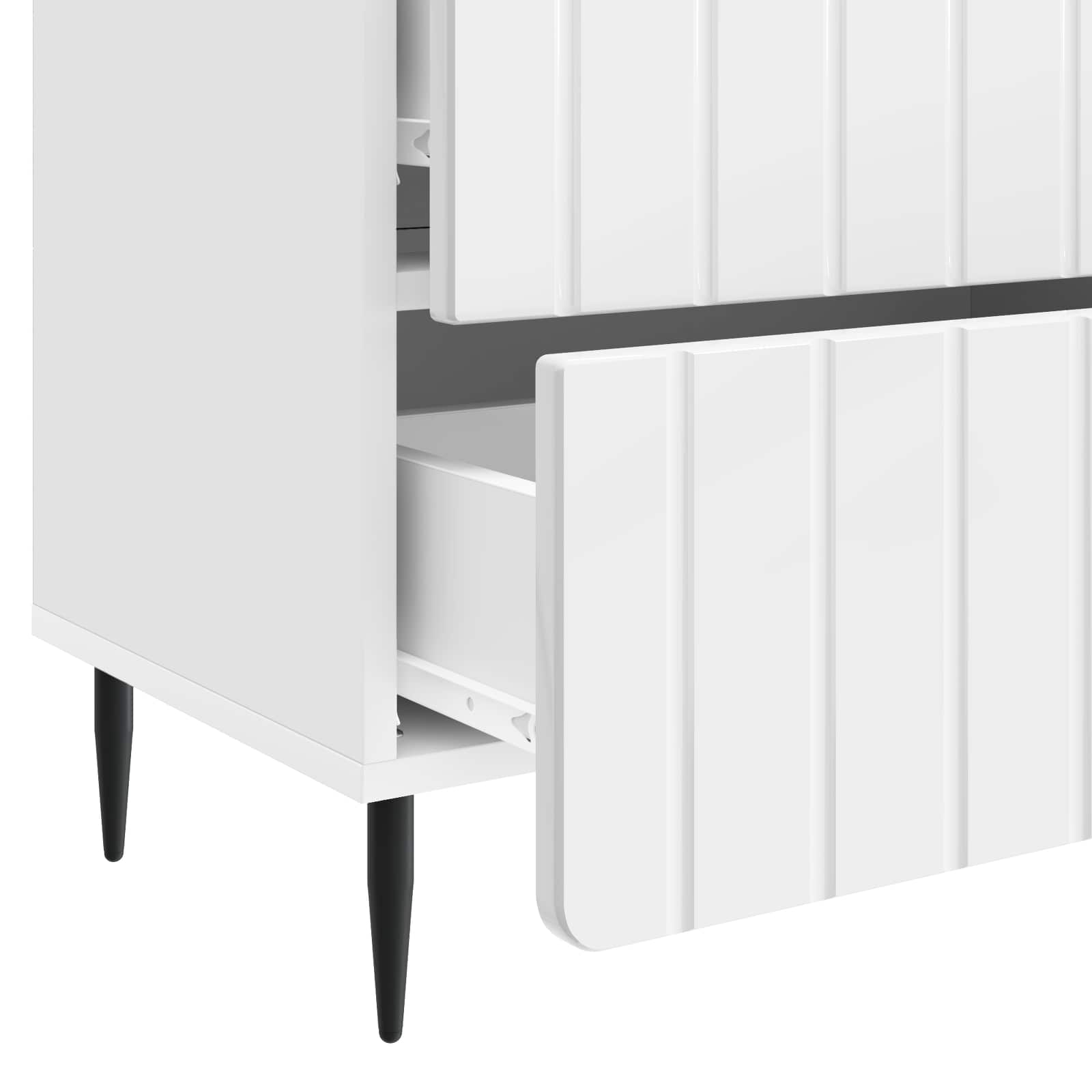 Cabinet de chevet Blanc brillant 62 x 34,5 x 49,5 cm - XIOS