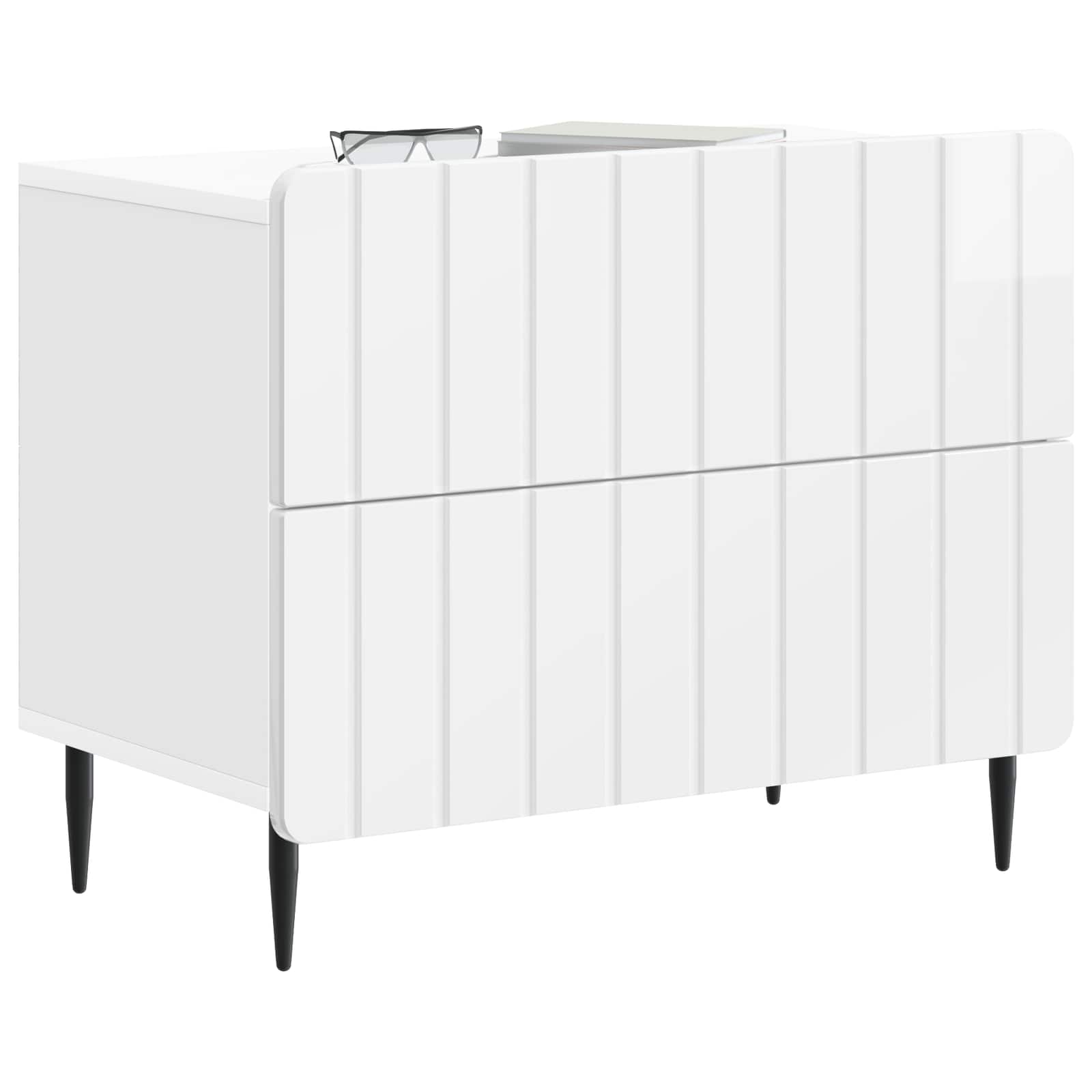 Cabinet de chevet Blanc brillant 62 x 34,5 x 49,5 cm - XIOS