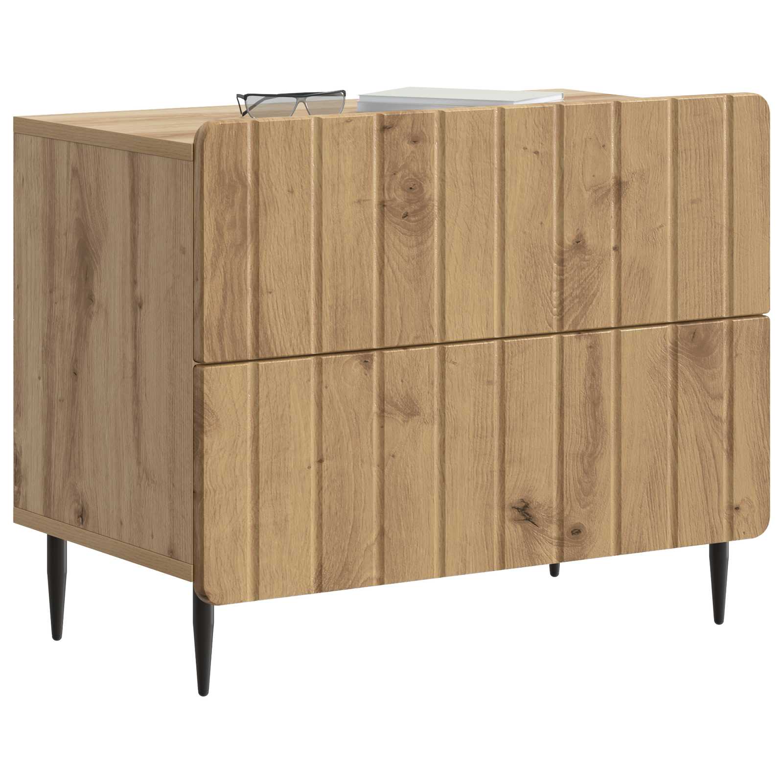 Cabinet de chevet Chêne artisanal 62 x 34,5 x 49,5 cm - XIOS
