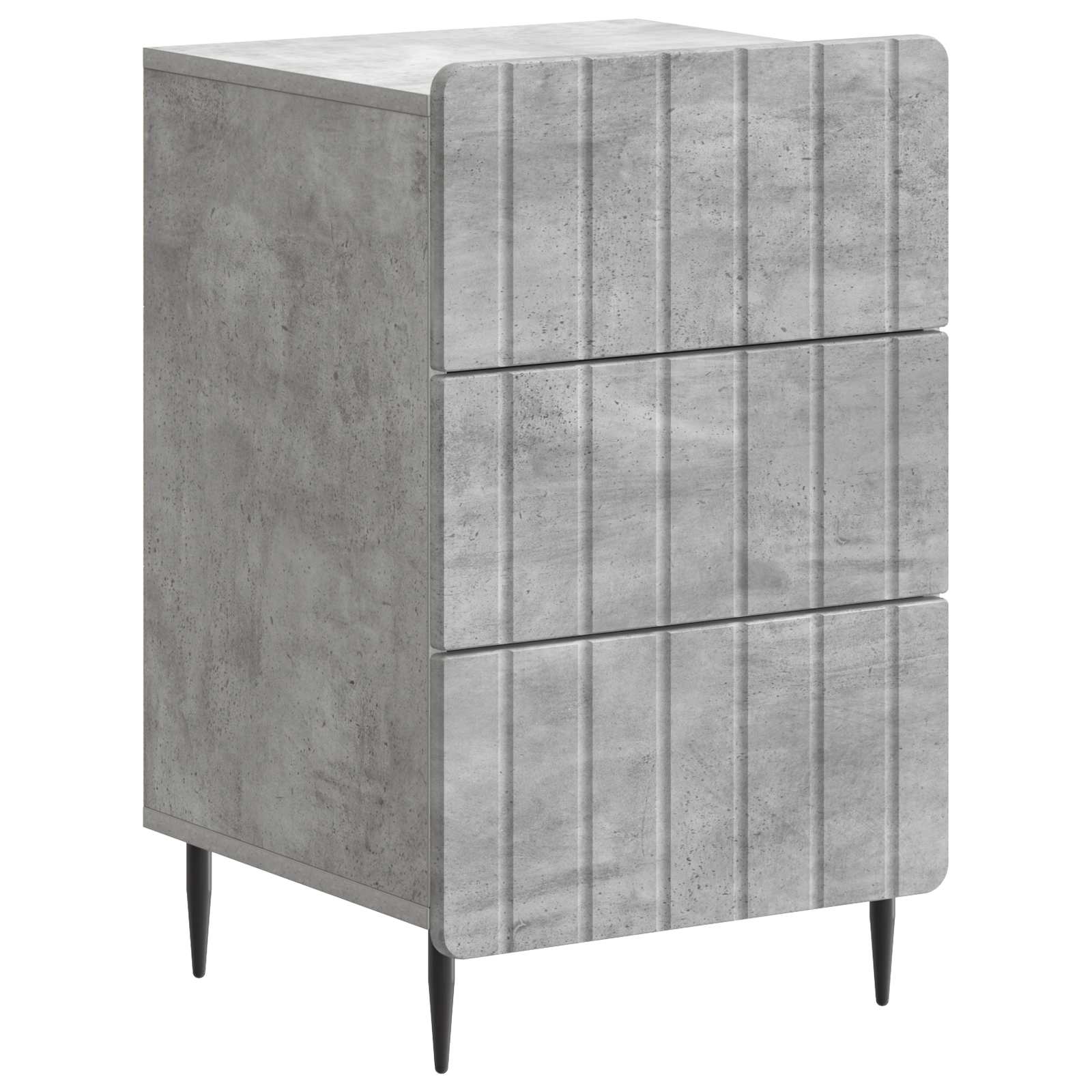 Cabinet de chevet Gris béton 43 x 41 x 68 cm Bois d'ingénierie - XIOS