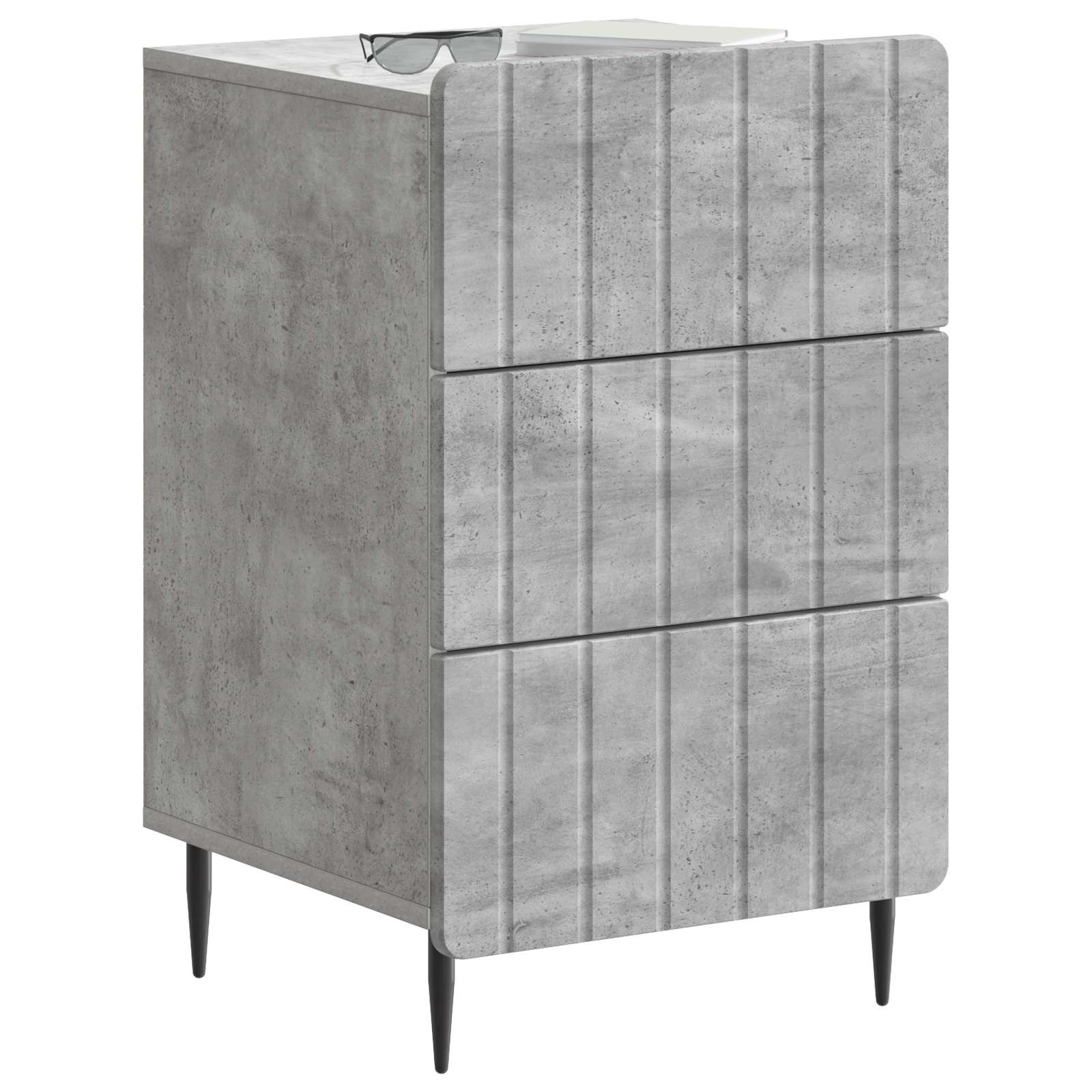 Cabinet de chevet Gris béton 43 x 41 x 68 cm Bois d'ingénierie - XIOS