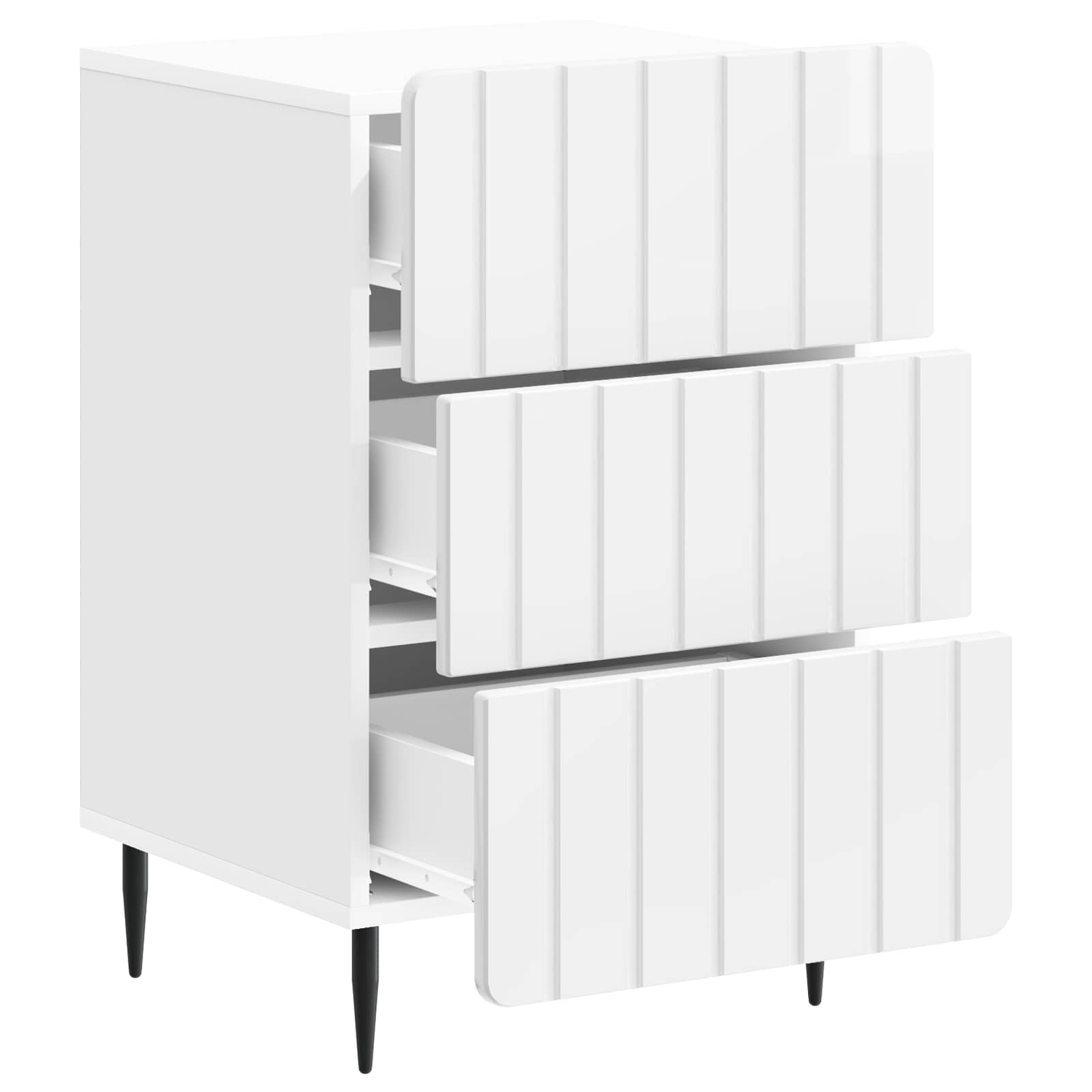 Cabinet de chevet avec tiroir Blanc brillant 43 x 41 x 68 cm - XIOS