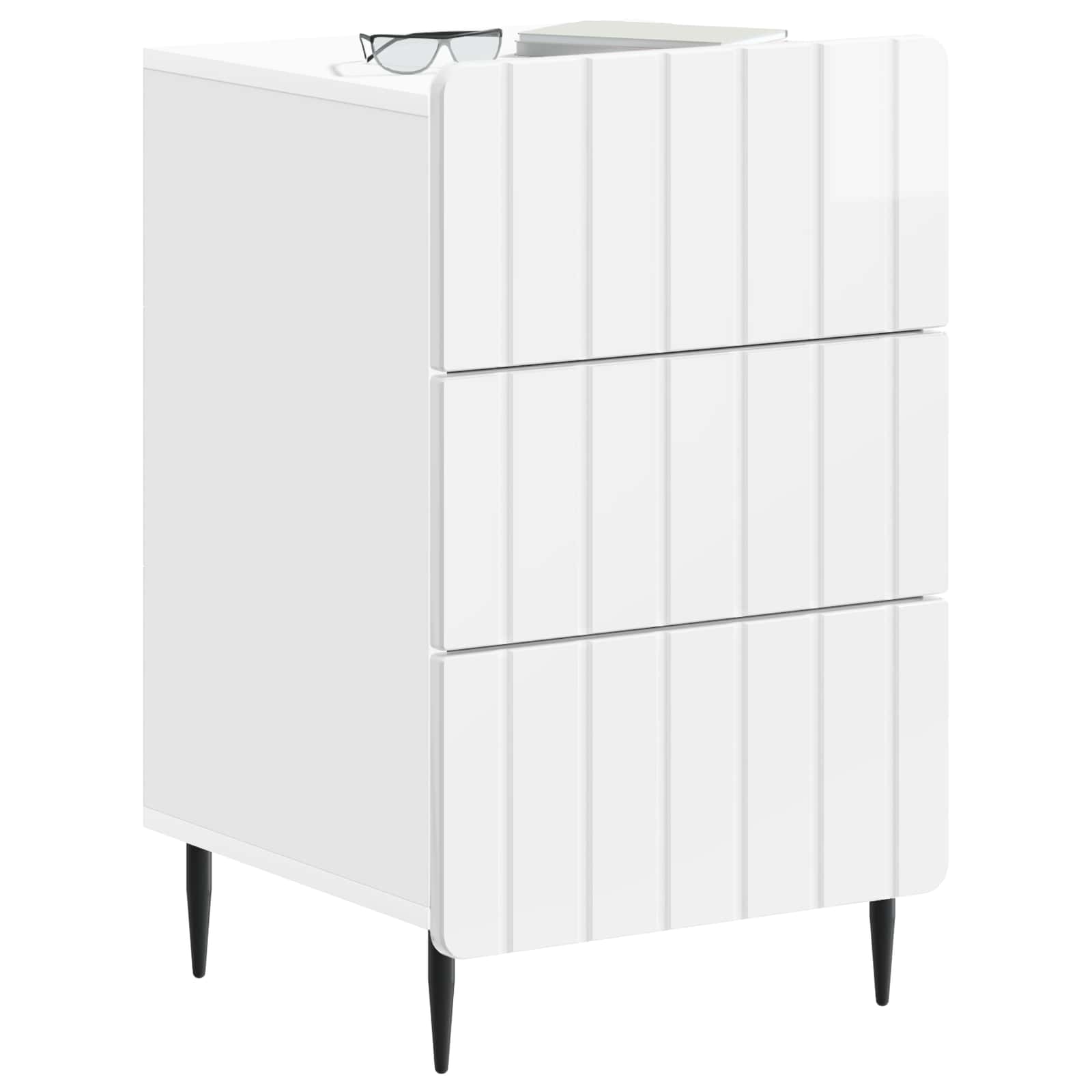 Cabinet de chevet avec tiroir Blanc brillant 43 x 41 x 68 cm - XIOS