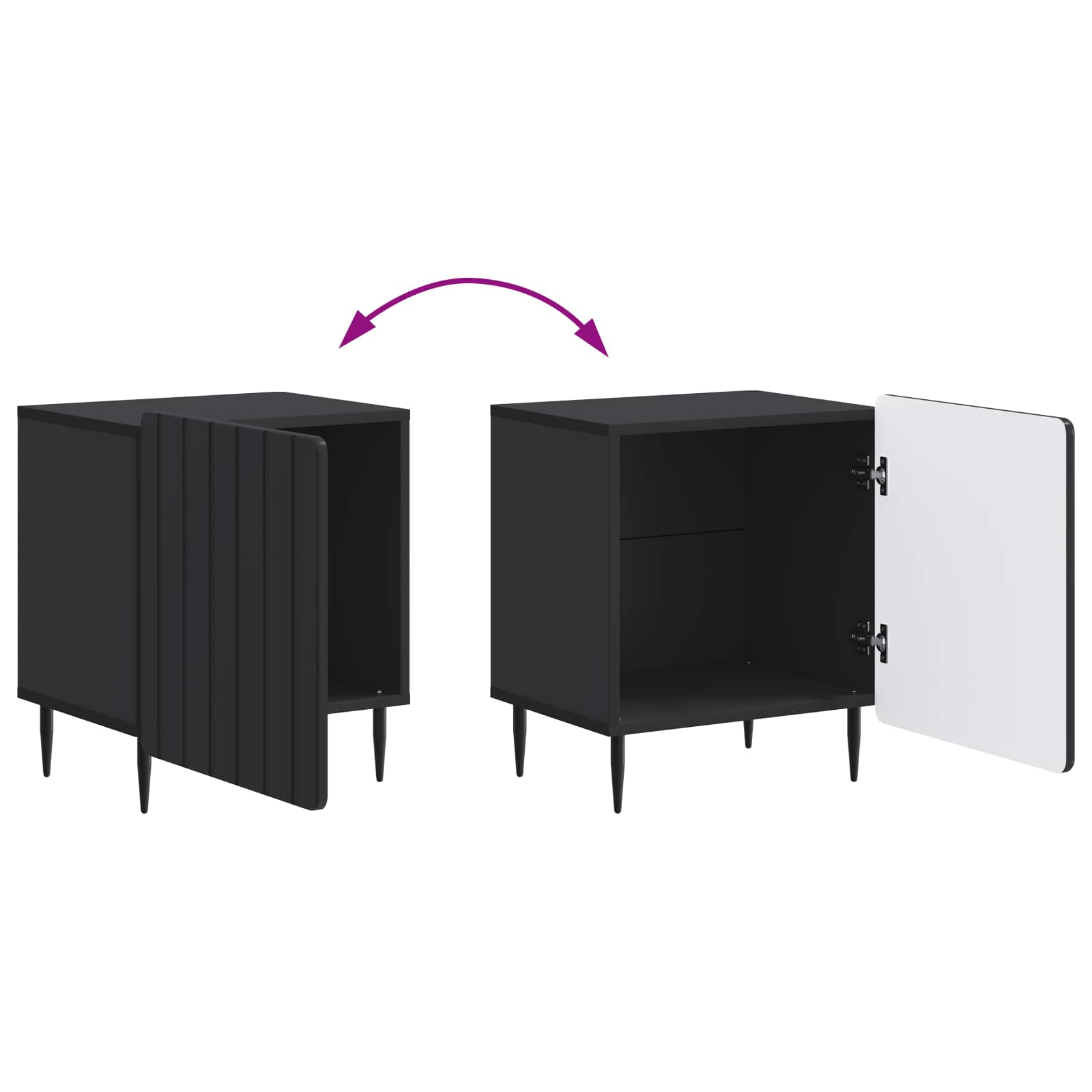 Cabinet de chevet 2 pcs Noir 43 x 34,5 x 52 cm - XIOS