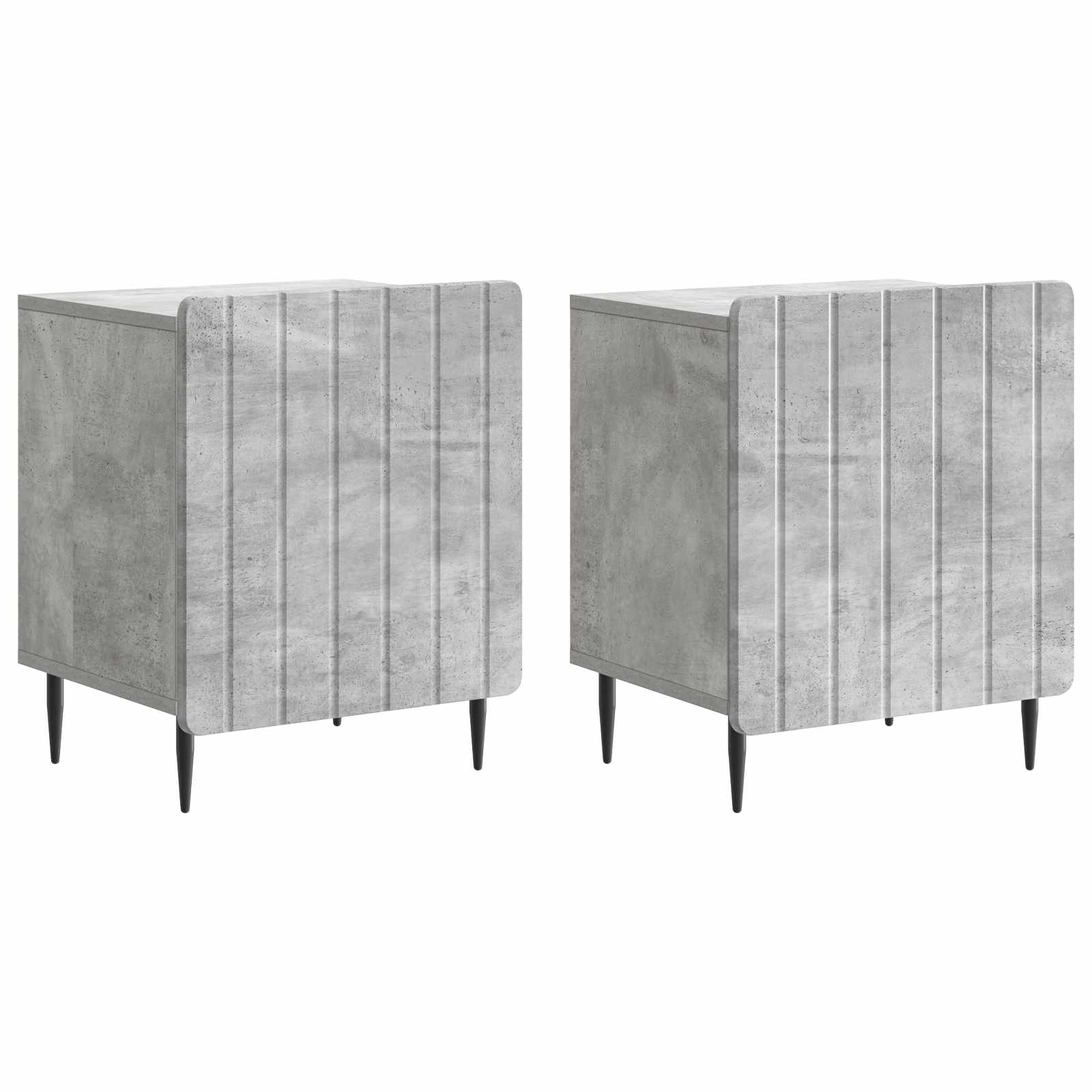 Cabinet de chevet 2 pcs Gris béton 43 x 34,5 x 52 cm - XIOS
