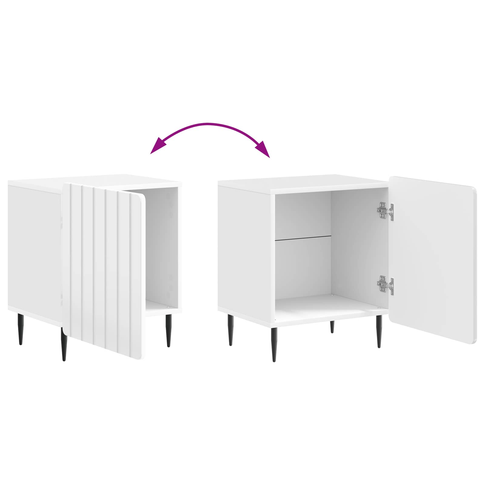 Cabinet de chevet 2 pcs Blanc brillant 43 x 34,5 x 52 cm - XIOS