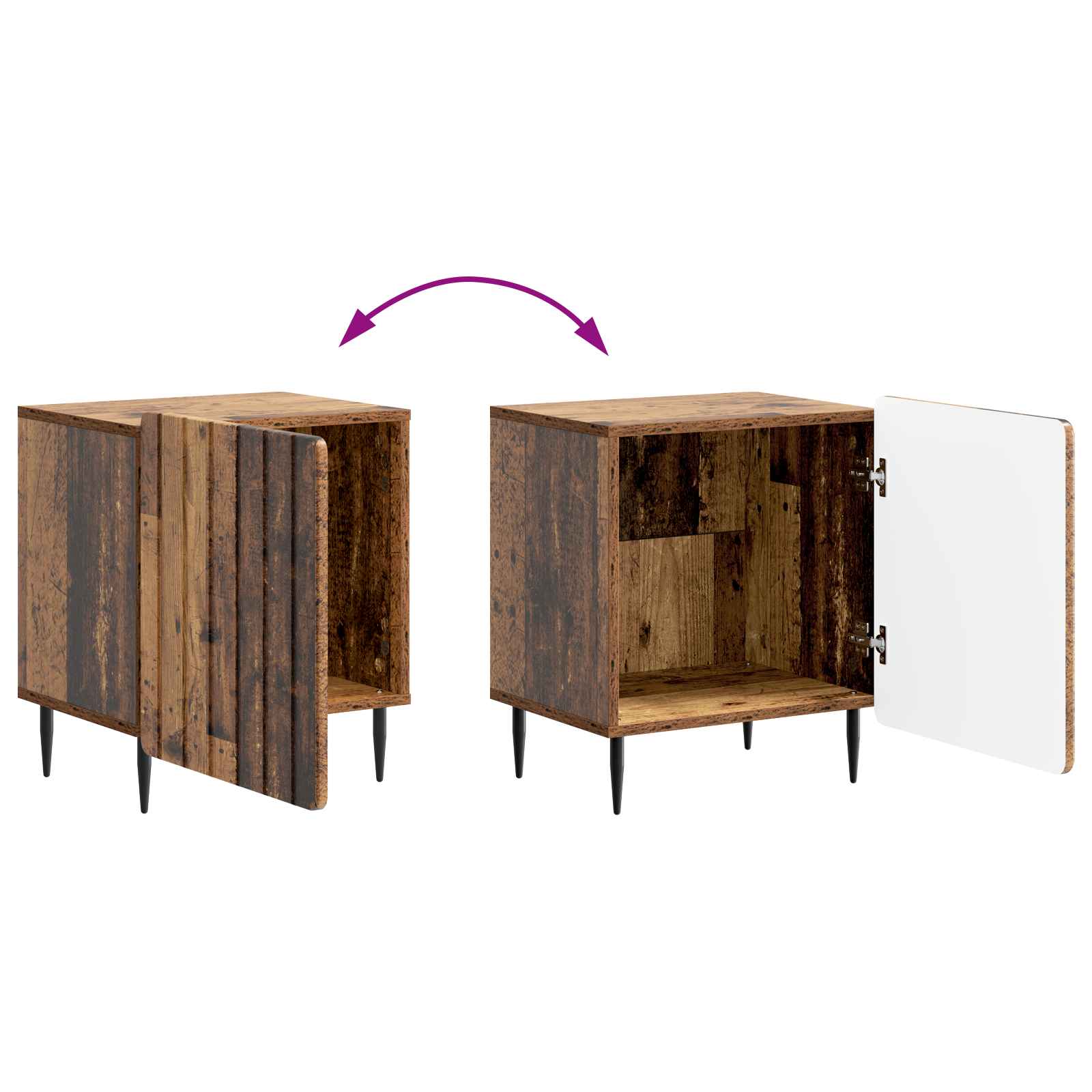 Cabinet de chevet 2 pcs Bois ancien 43 x 34,5 x 52 cm - XIOS