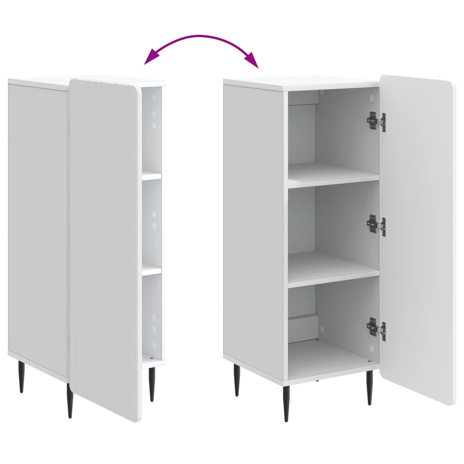 Buffet Blanc 34,5 x 33 x 92 cm Bois d'ingénierie - XIOS
