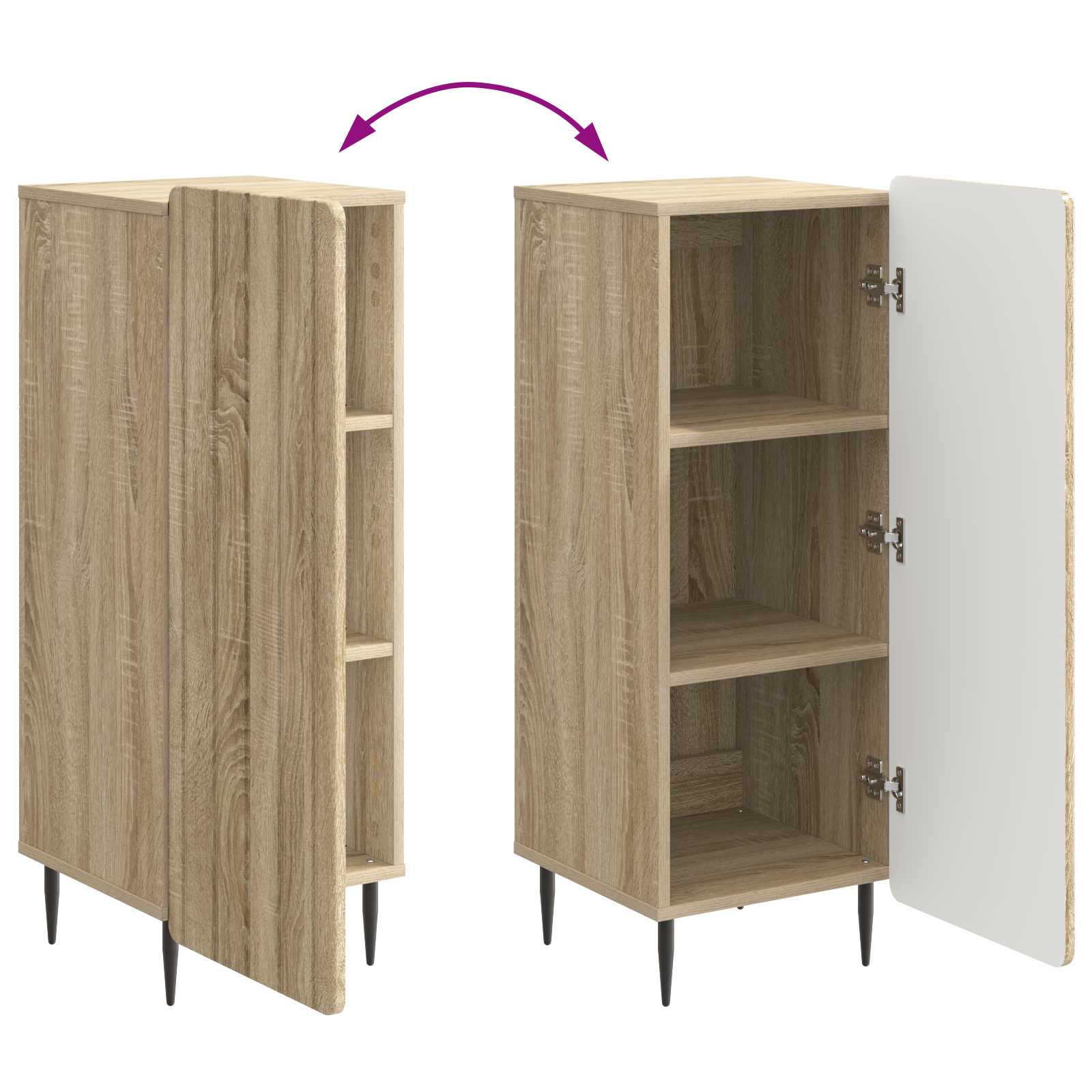 Buffet Chêne Sonoma 34,5 x 33 x 92 cm Bois d'ingénierie - XIOS