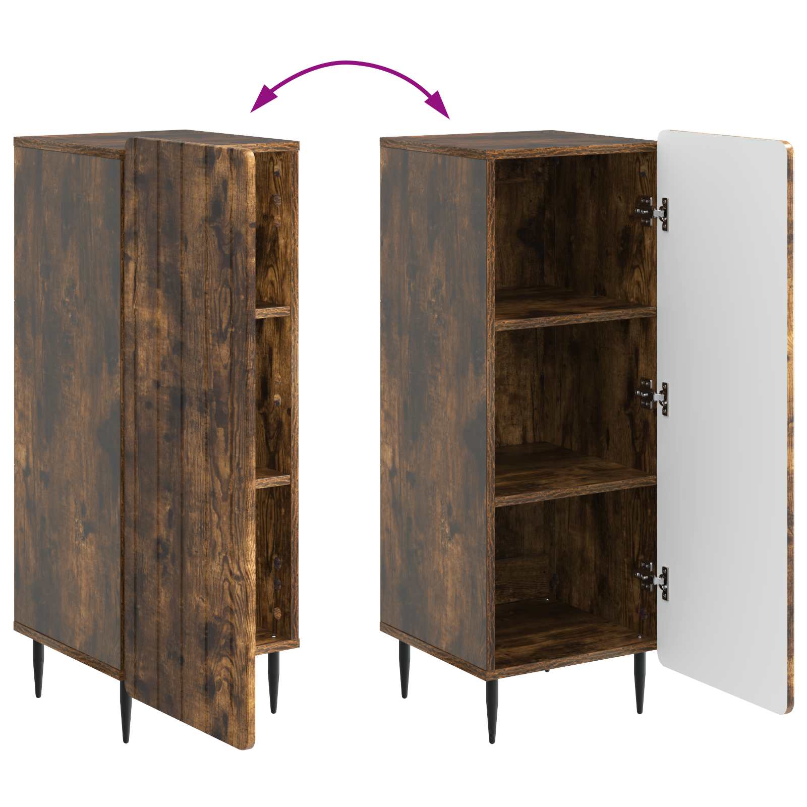 Buffet Chêne fumé 34,5 x 33 x 92 cm Bois d'ingénierie - XIOS
