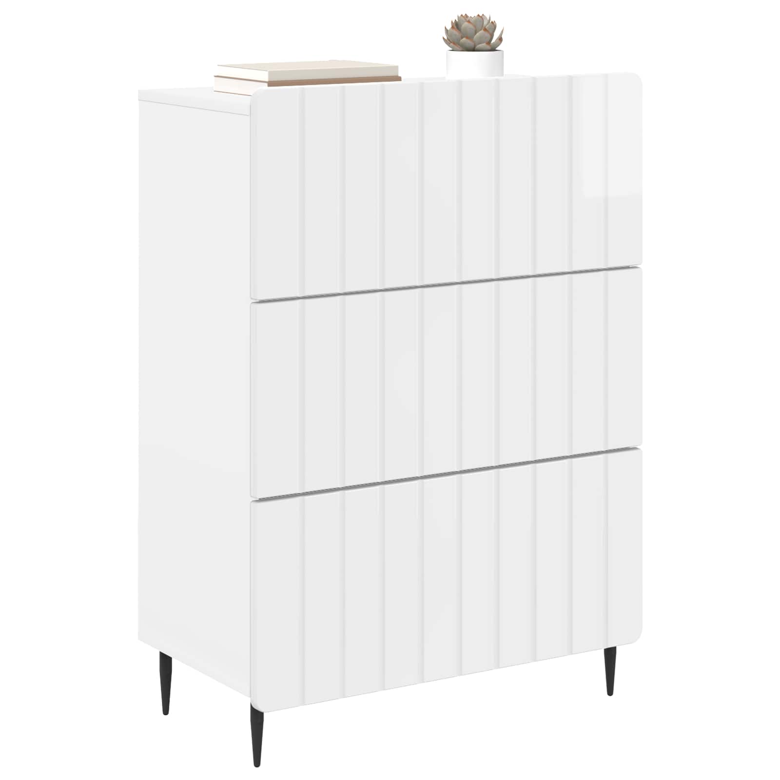 Armoire à tiroirs Blanc brillant 66 x 34,5 x 92 cm - XIOS